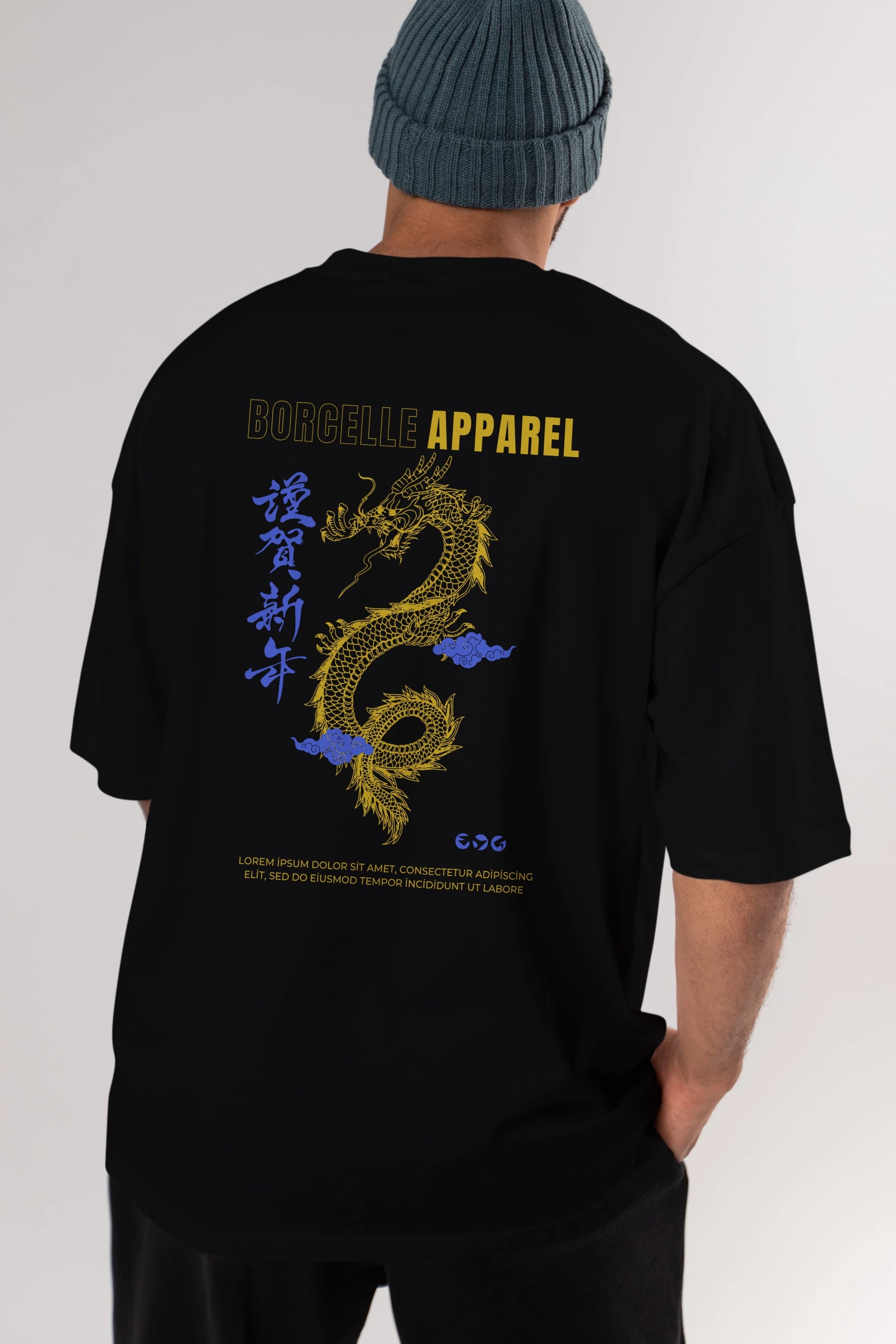 Borcelle Apparel Yazılı Arka Baskılı Oversize t-shirt Erkek Kadın Unisex