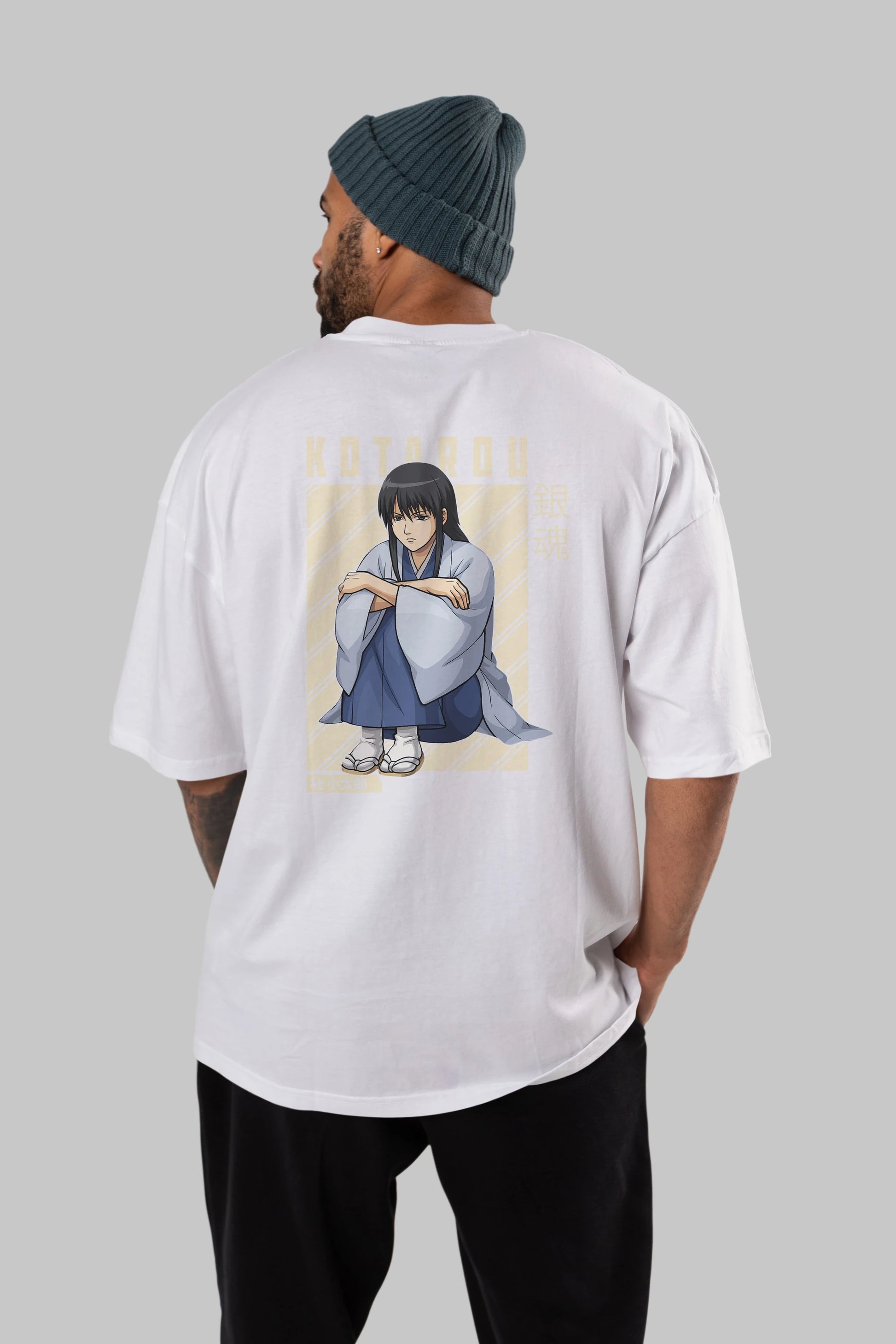 Kotarou Katsura GINTAMA Anime Arka Baskılı Oversize t-shirt Erkek Kadın Unisex