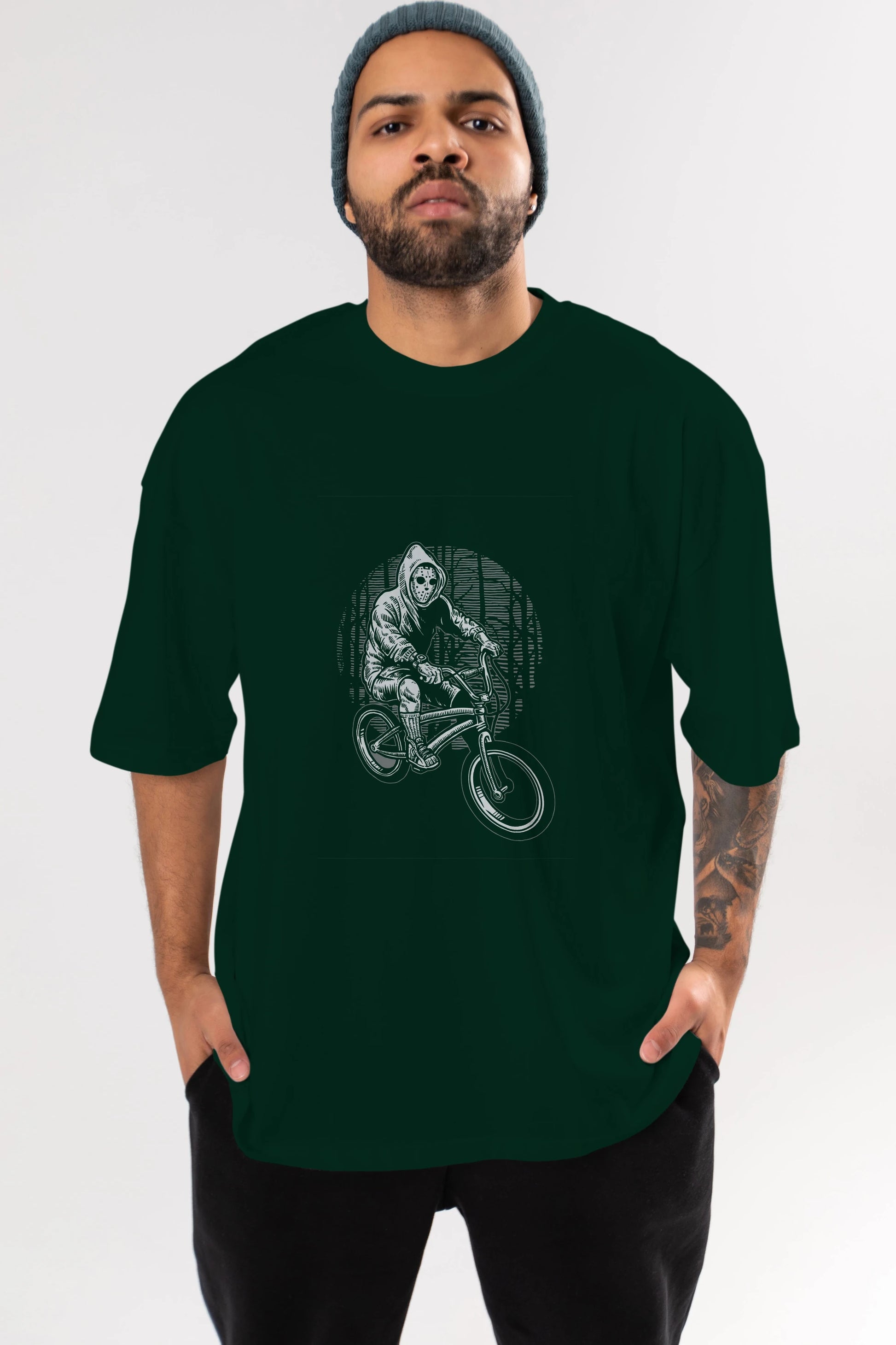 Ride Bike To Kill Ön Baskılı Oversize t-shirt Erkek Kadın Unisex %100 Pamuk tişort