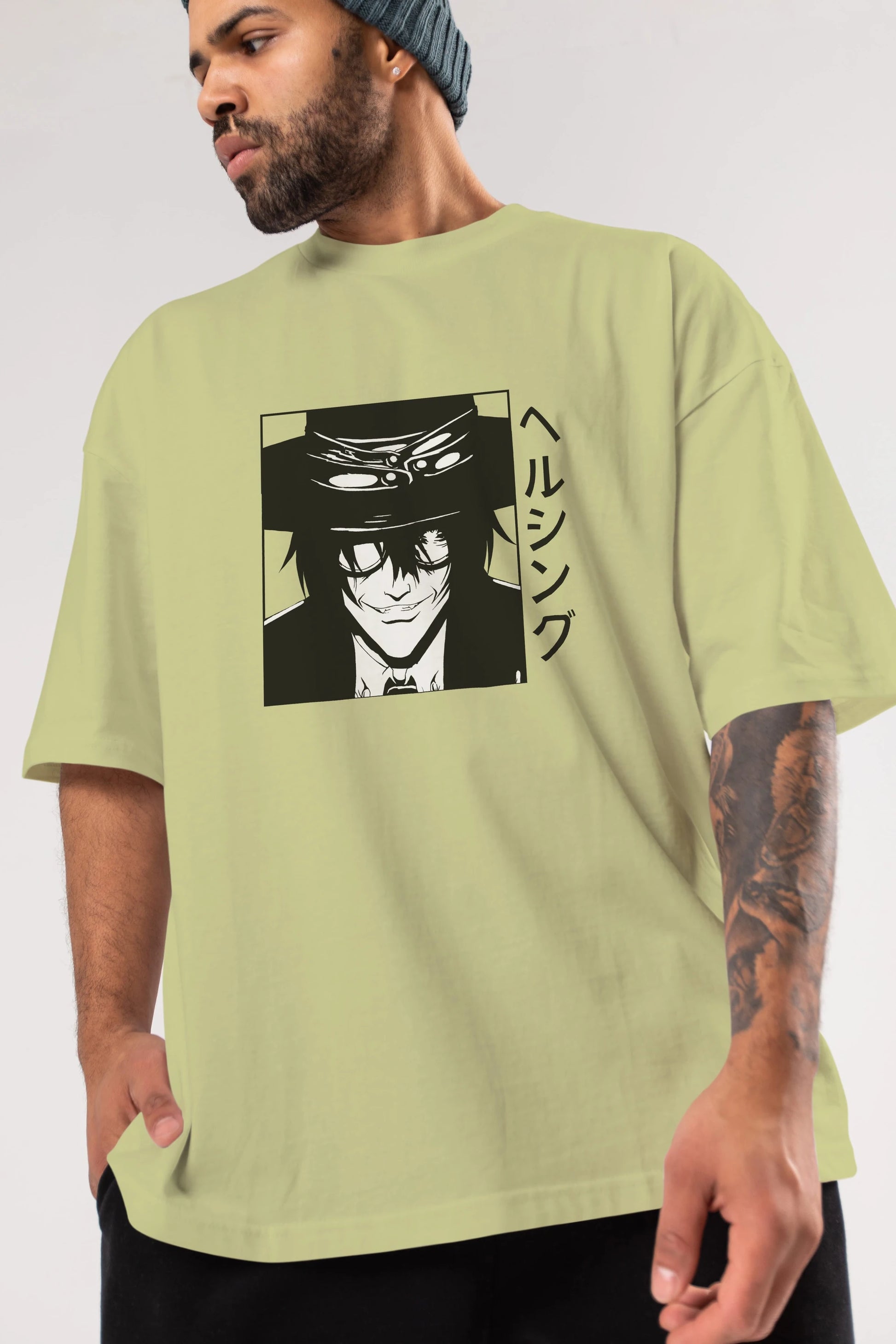 Alucard 1 Anime Ön Baskılı Oversize t-shirt %100 pamuk Erkek Kadın Unisex