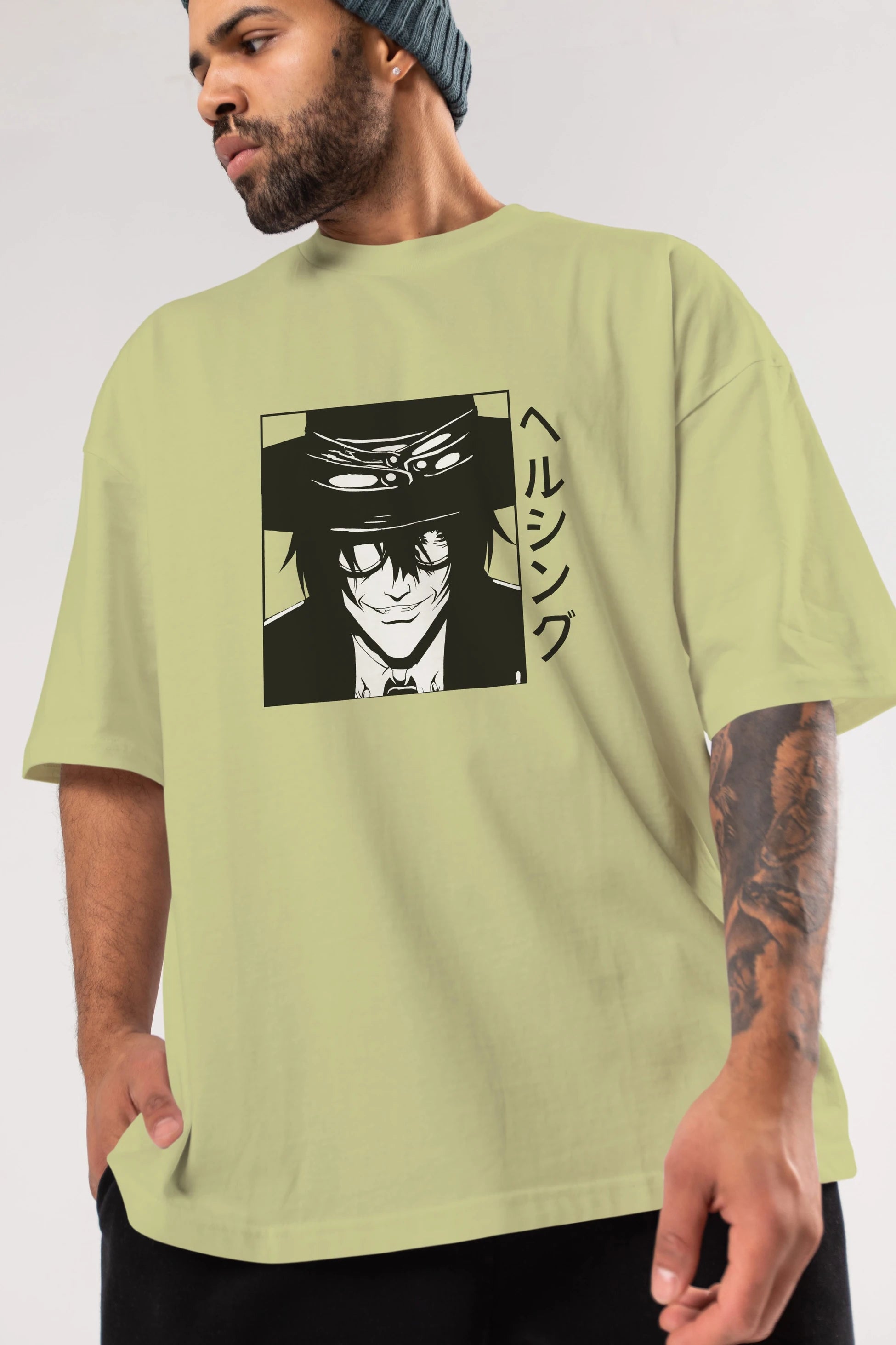 Alucard 1 Anime Ön Baskılı Oversize t-shirt %100 pamuk Erkek Kadın Unisex