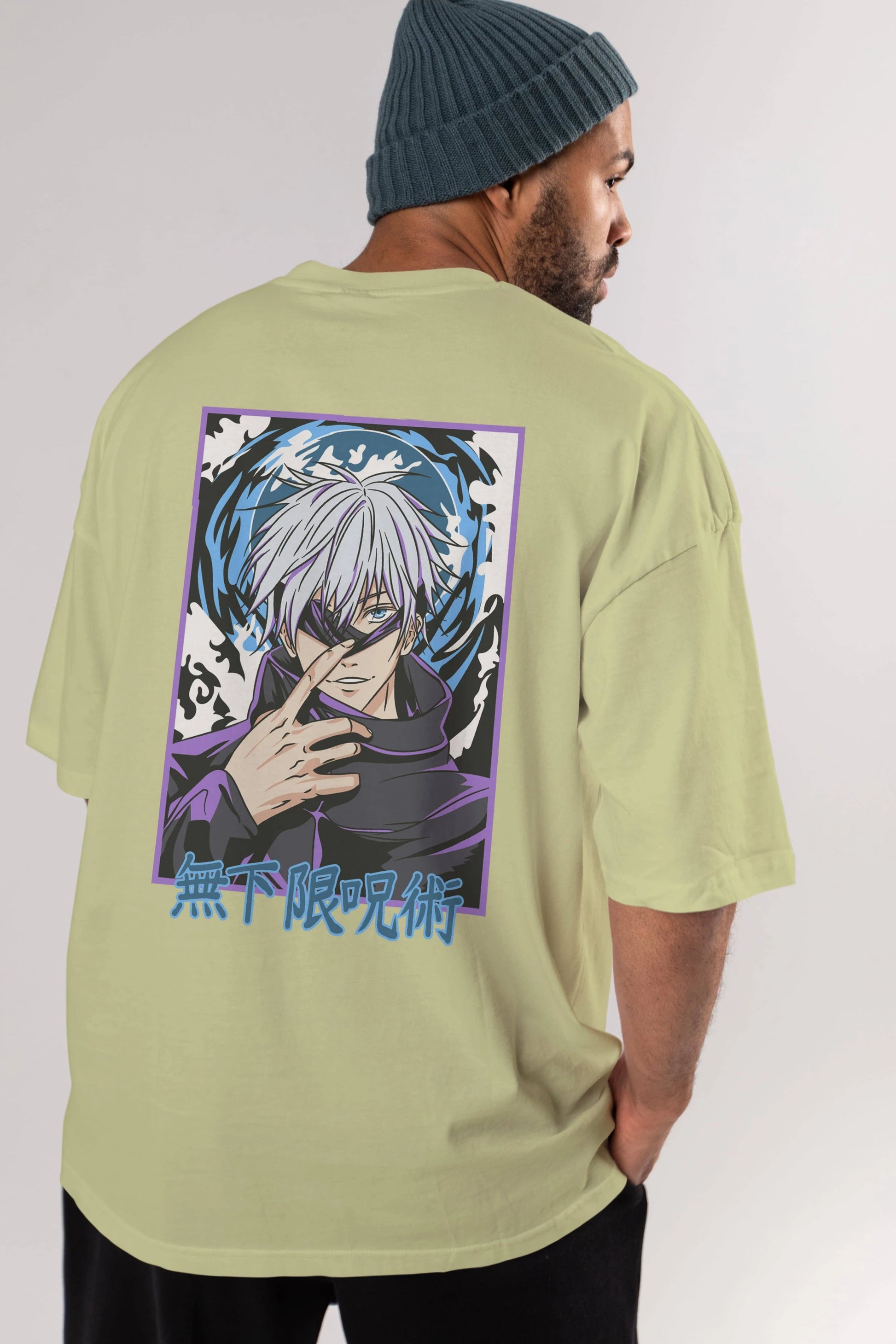 SATORU GOJO 3 Anime Arka Baskılı Oversize t-shirt Erkek Kadın Unisex