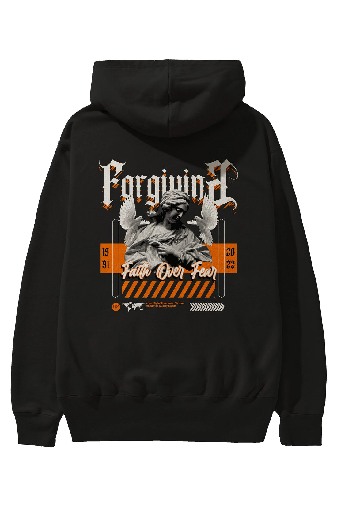 Faith Over Fear 2 Arka Baskılı Hoodie Oversize Kapüşonlu Sweatshirt Erkek Kadın Unisex