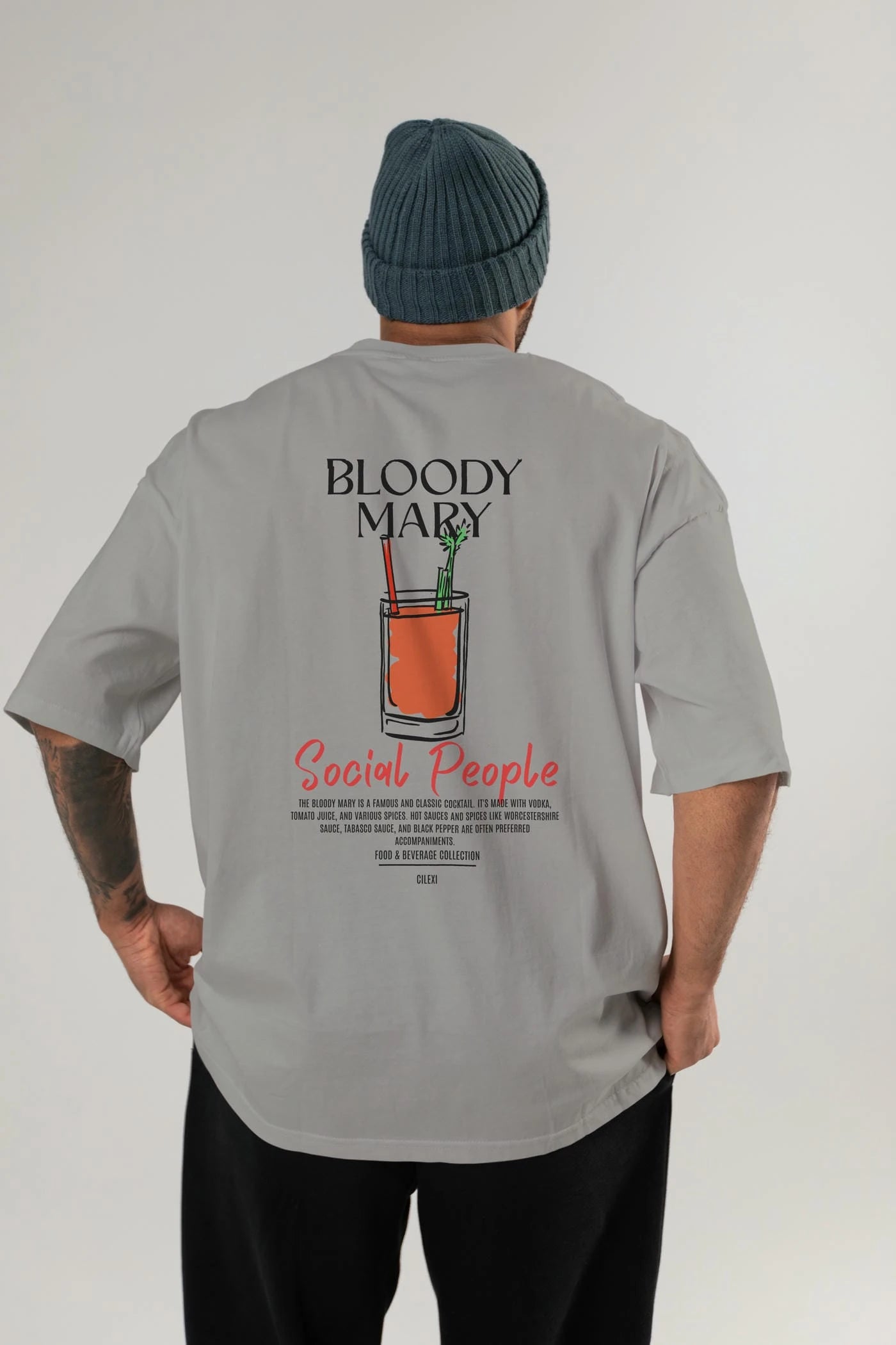 Bloody Mary Kokteyl Serisi Baskılı Oversize t-shirt Erkek Kadın Unisex %100 Pamuk Bisiklet Yaka tişort
