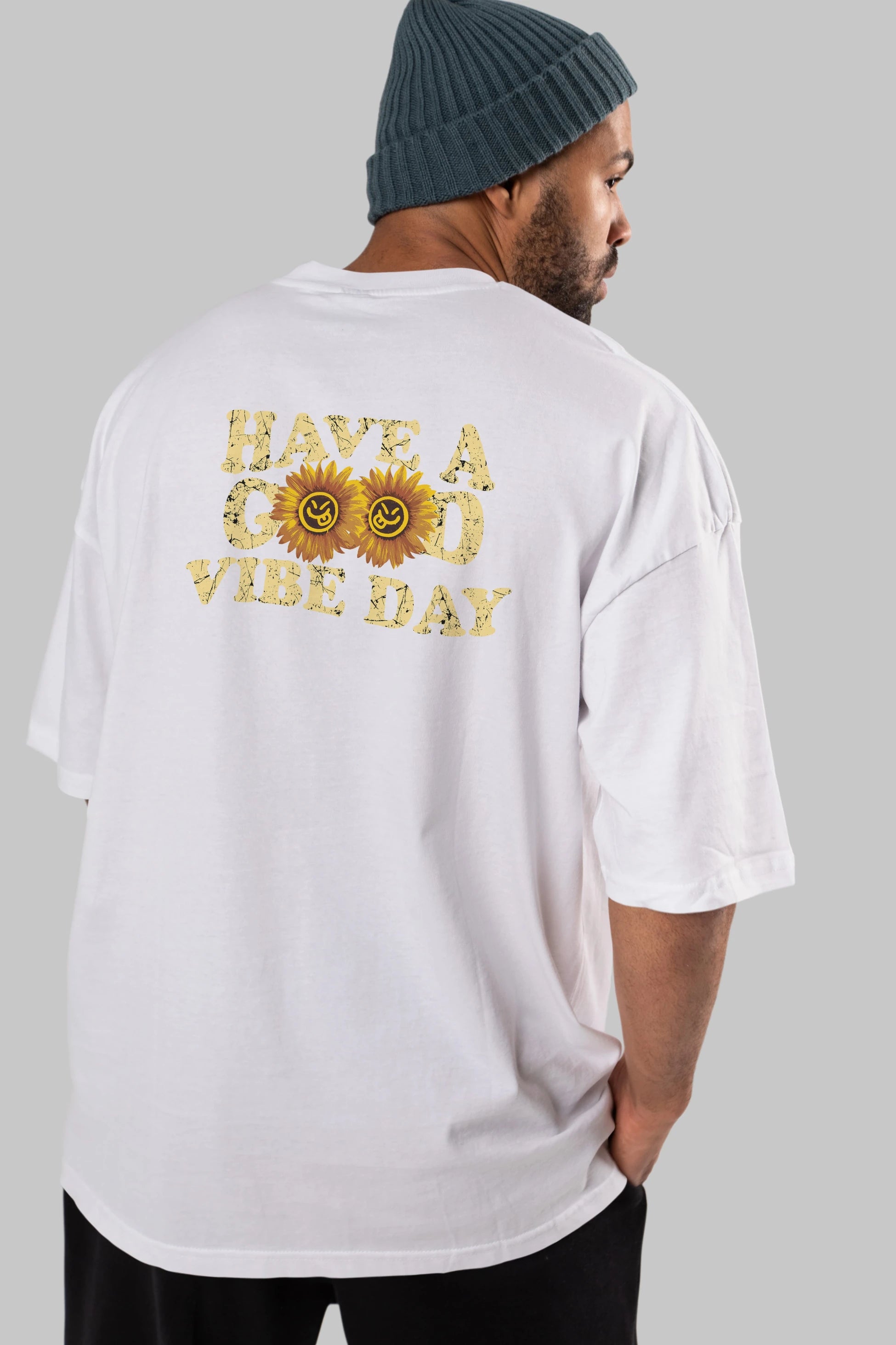 Have a Good Vibe Day Arka Baskılı Oversize t-shirt Erkek Kadın Unisex