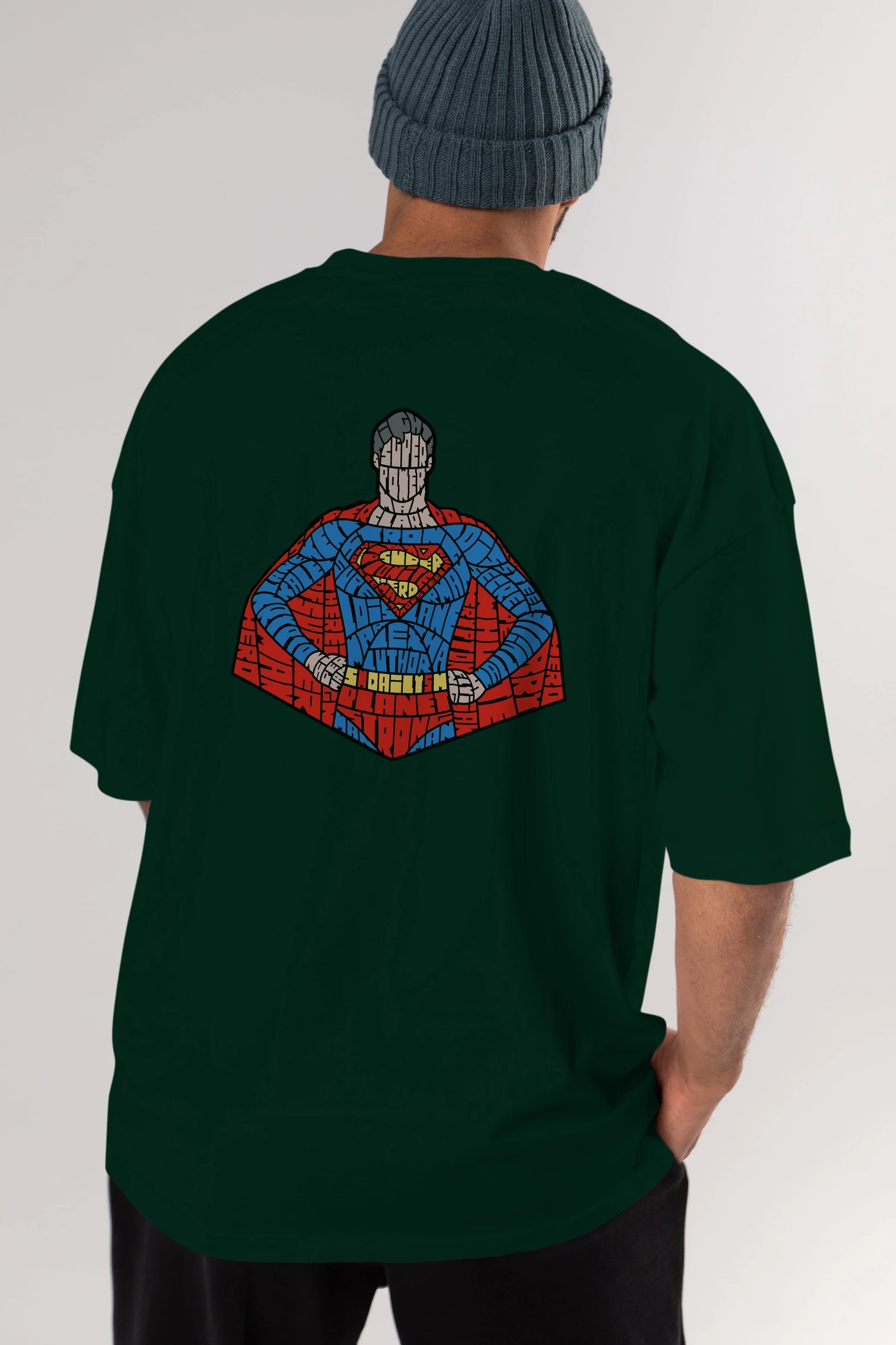 Kryptonian Arka Baskılı Oversize t-shirt %100 pamuk Erkek Kadın Unisex
