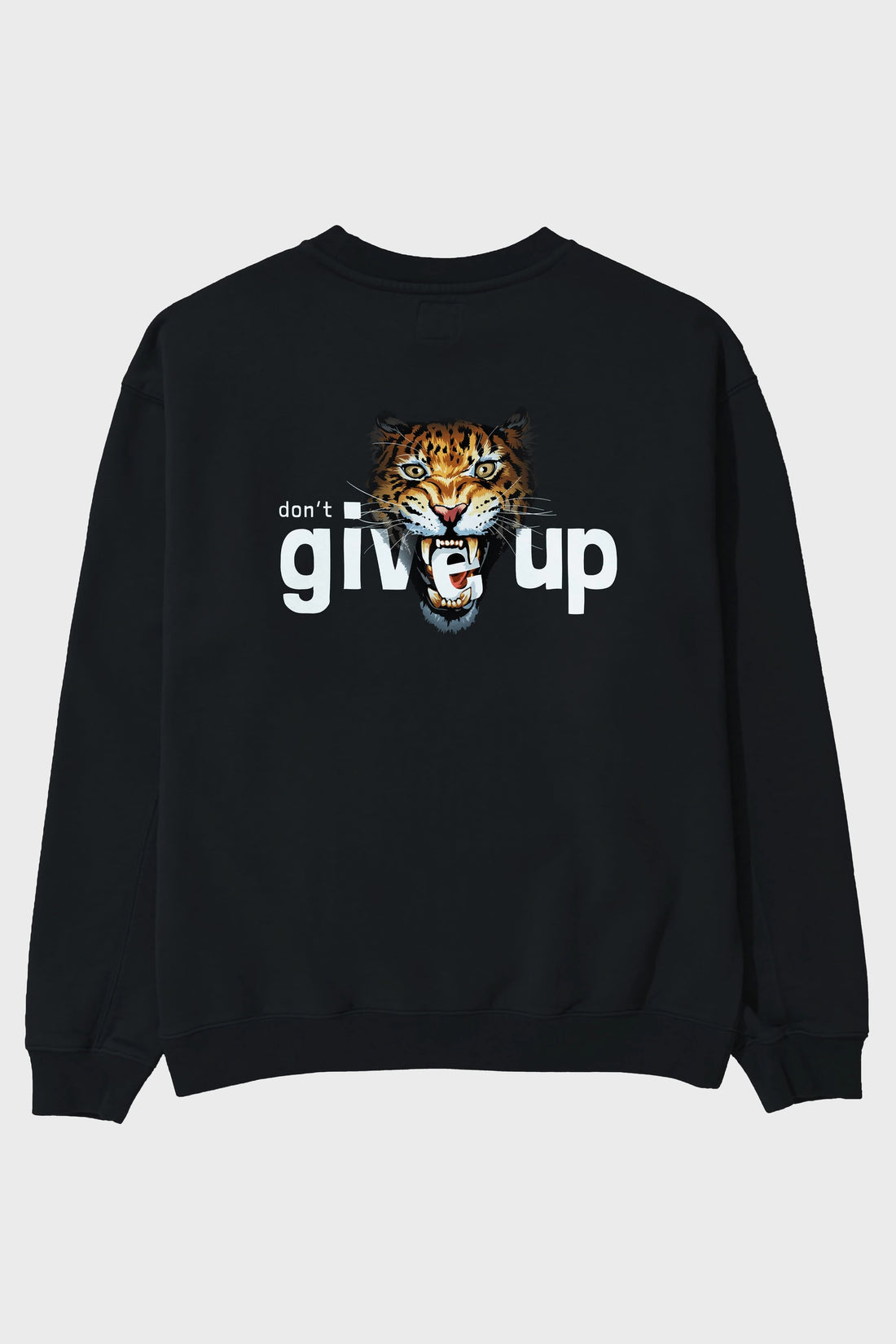 Teddy Bear Dont Give Up Arka Baskılı Oversize Sweatshirt Erkek Kadın Unisex