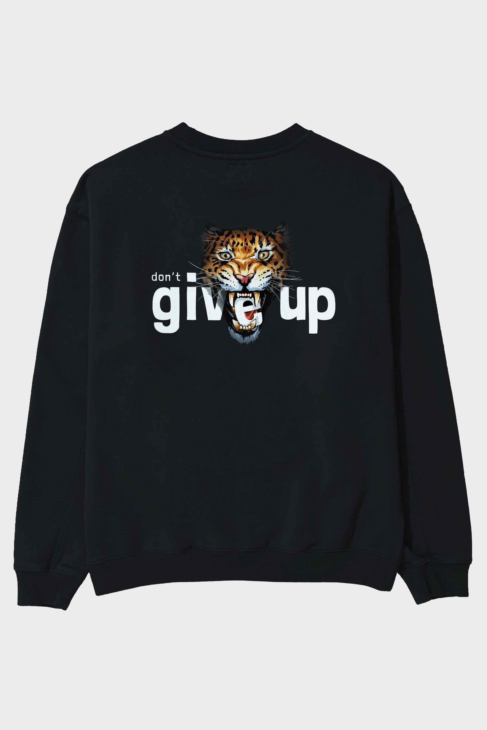Teddy Bear Dont Give Up Arka Baskılı Oversize Sweatshirt Erkek Kadın Unisex