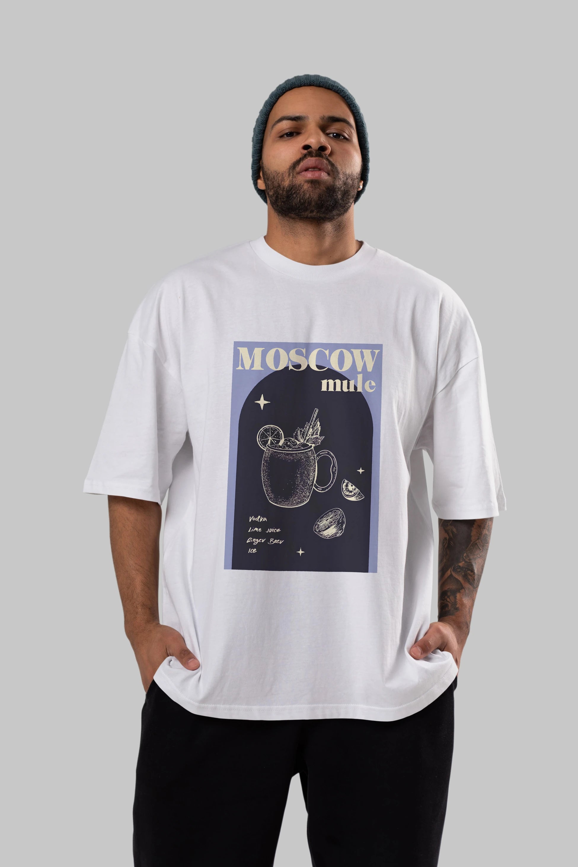 Moscow Mule Ön Baskılı Oversize t-shirt Erkek Kadın Unisex %100 Pamuk Bisiklet Yaka tişort