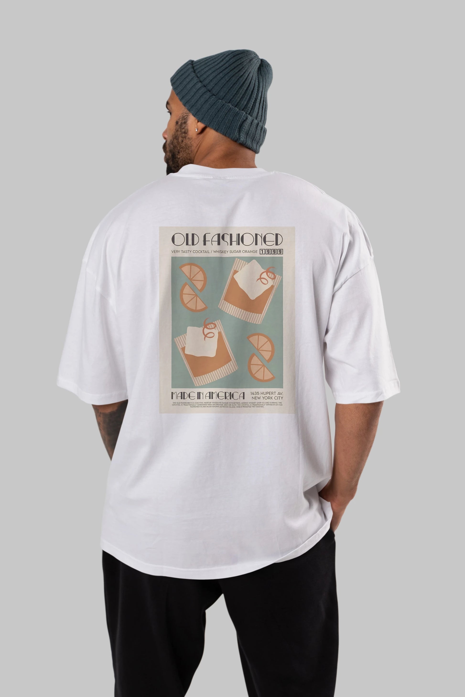 Old Fashioned 2 Arka Baskılı Oversize t-shirt Erkek Kadın Unisex %100 Pamuk Bisiklet Yaka tişort