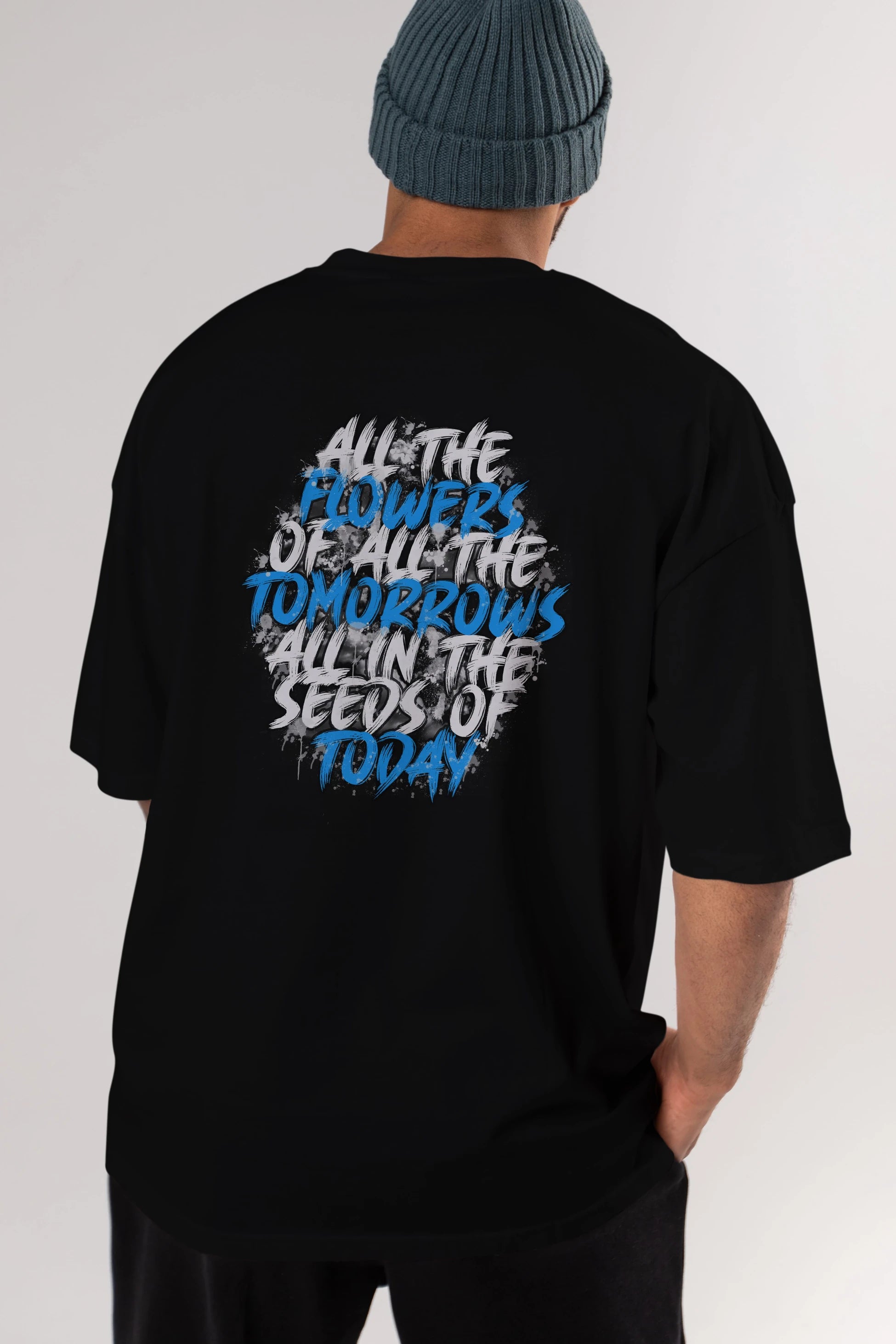All The Flowers Arka Baskılı Oversize t-shirt Erkek Kadın Unisex