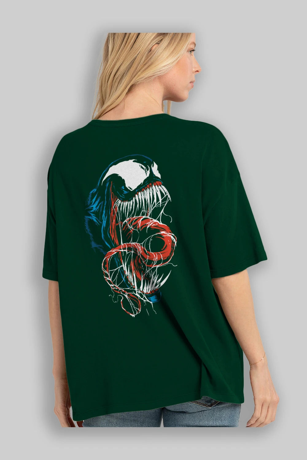 Venom (10) Arka Baskılı Oversize t-shirt Erkek Kadın Unisex %100 Pamuk Bisiklet Yaka tişort