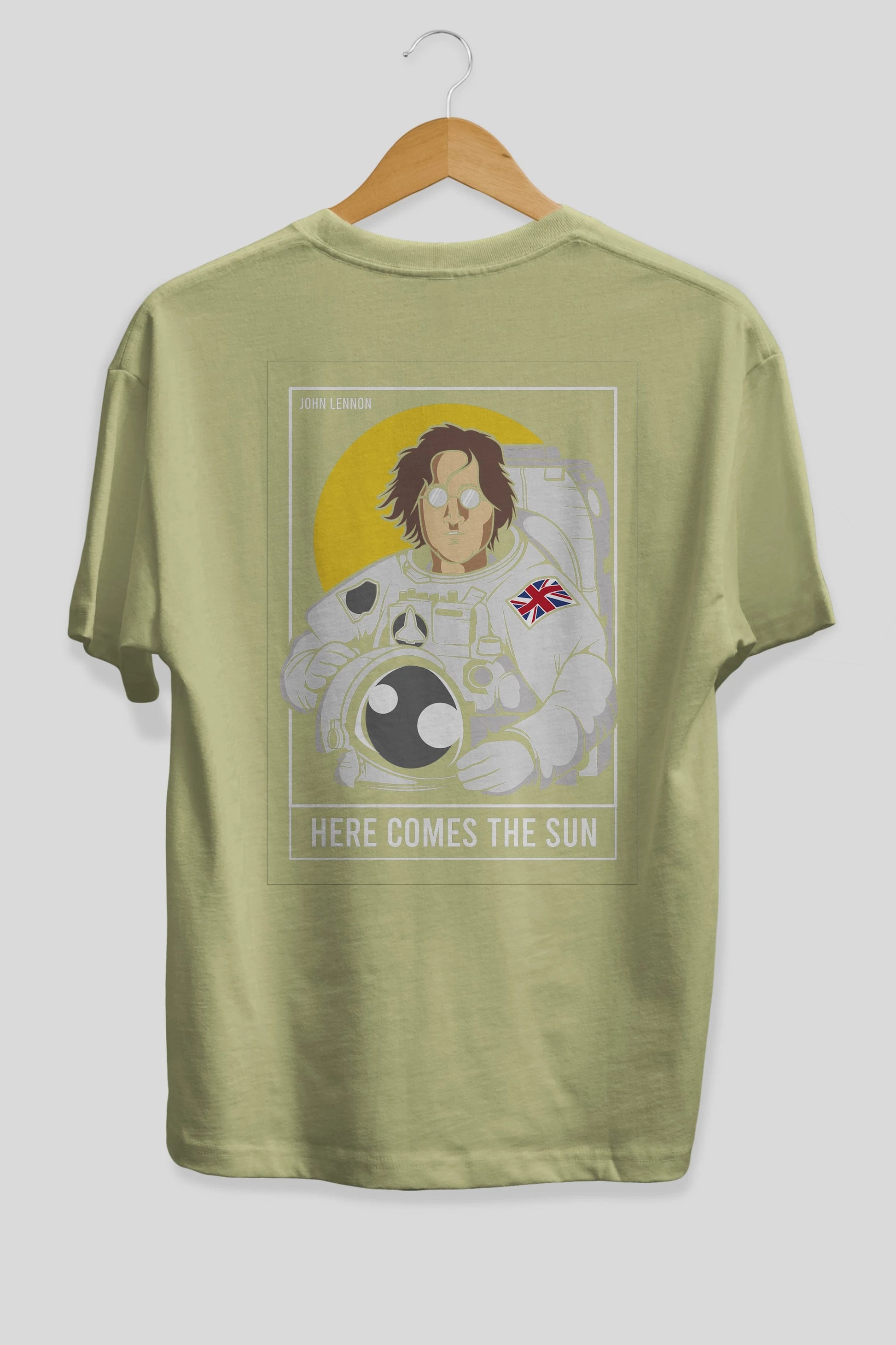 John Lennon Astronot Arka Baskılı Oversize t-shirt Erkek Kadın Unisex %100 Pamuk tişort
