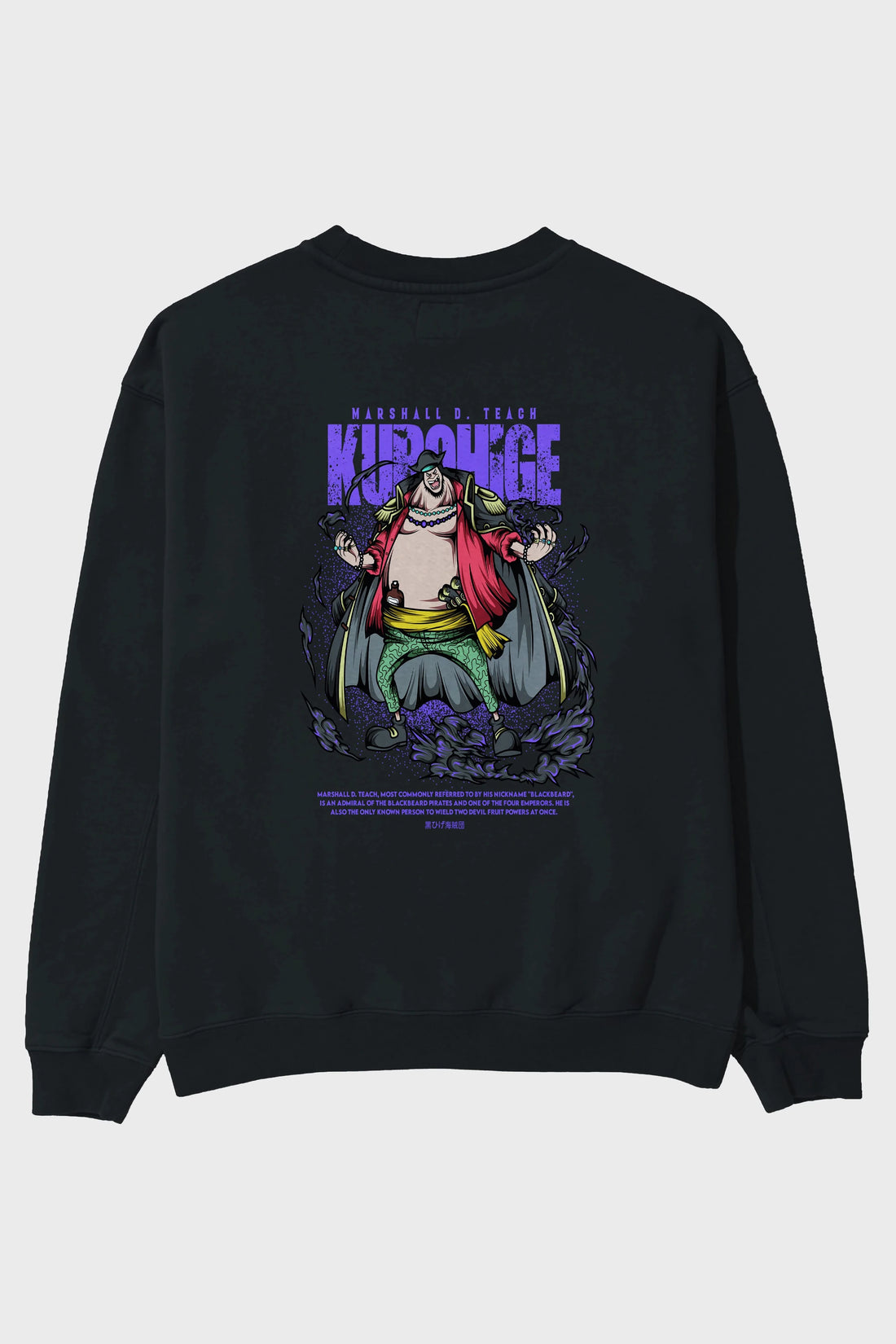 Marshall D. Teach Anime Arka Baskılı Oversize Sweatshirt Erkek Kadın Unisex