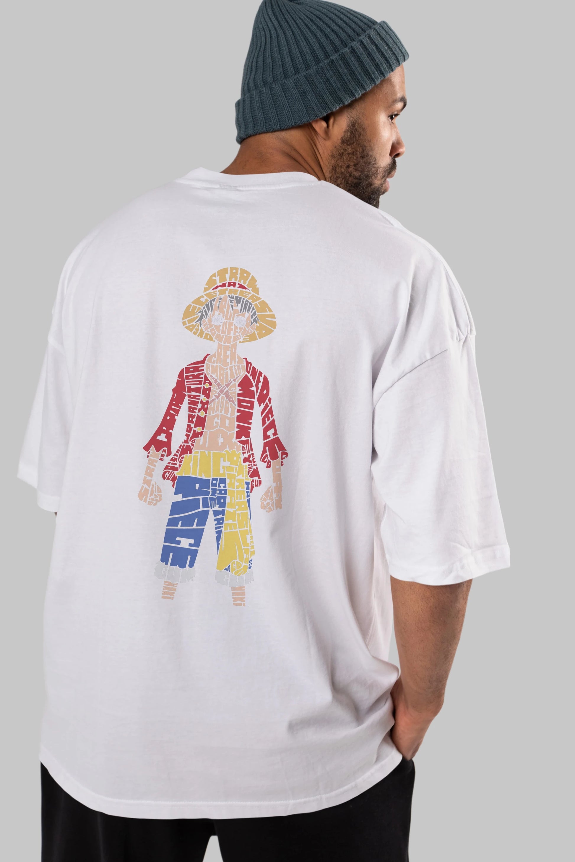 One Piece Arka Baskılı Oversize t-shirt %100 pamuk Erkek Kadın Unisex
