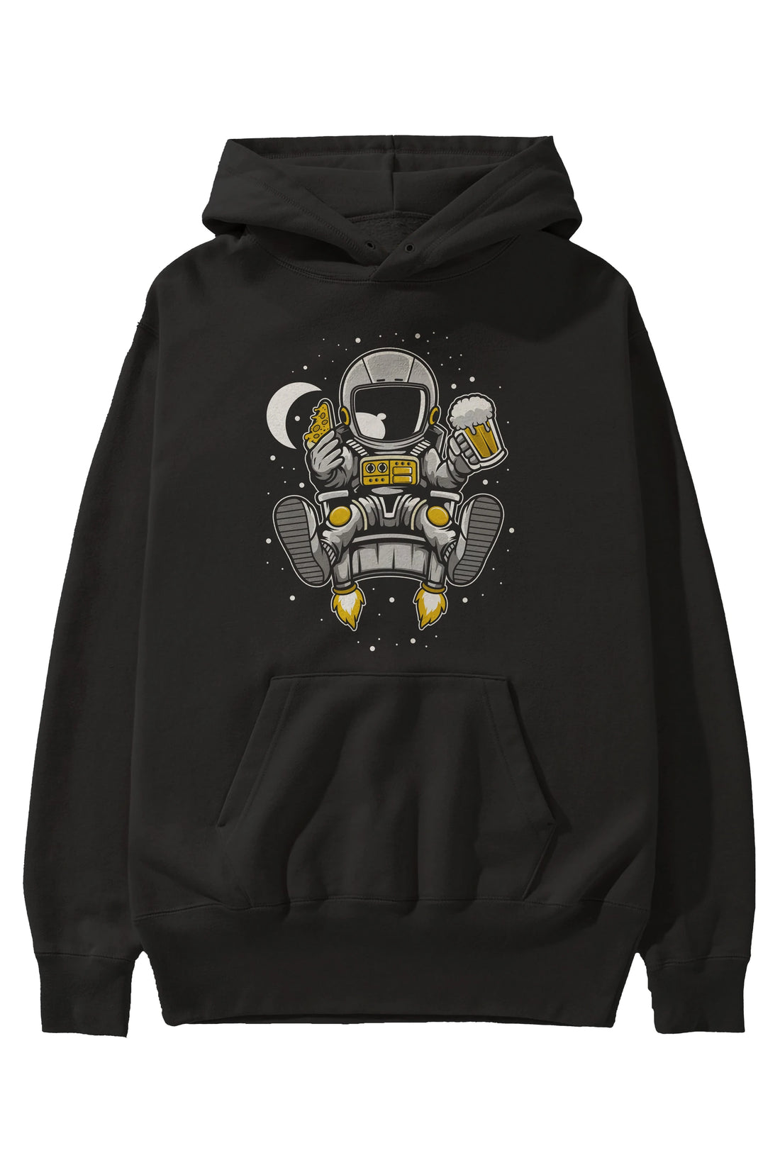 Astronaut Relax (2) Ön Baskılı Hoodie Oversize Kapüşonlu Sweatshirt Erkek Kadın Unisex