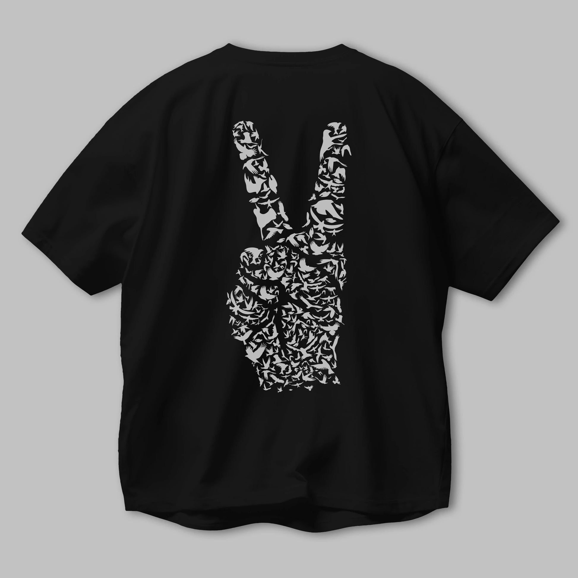 Peace Arka Baskılı Oversize t-shirt %100 pamuk Erkek Kadın Unisex