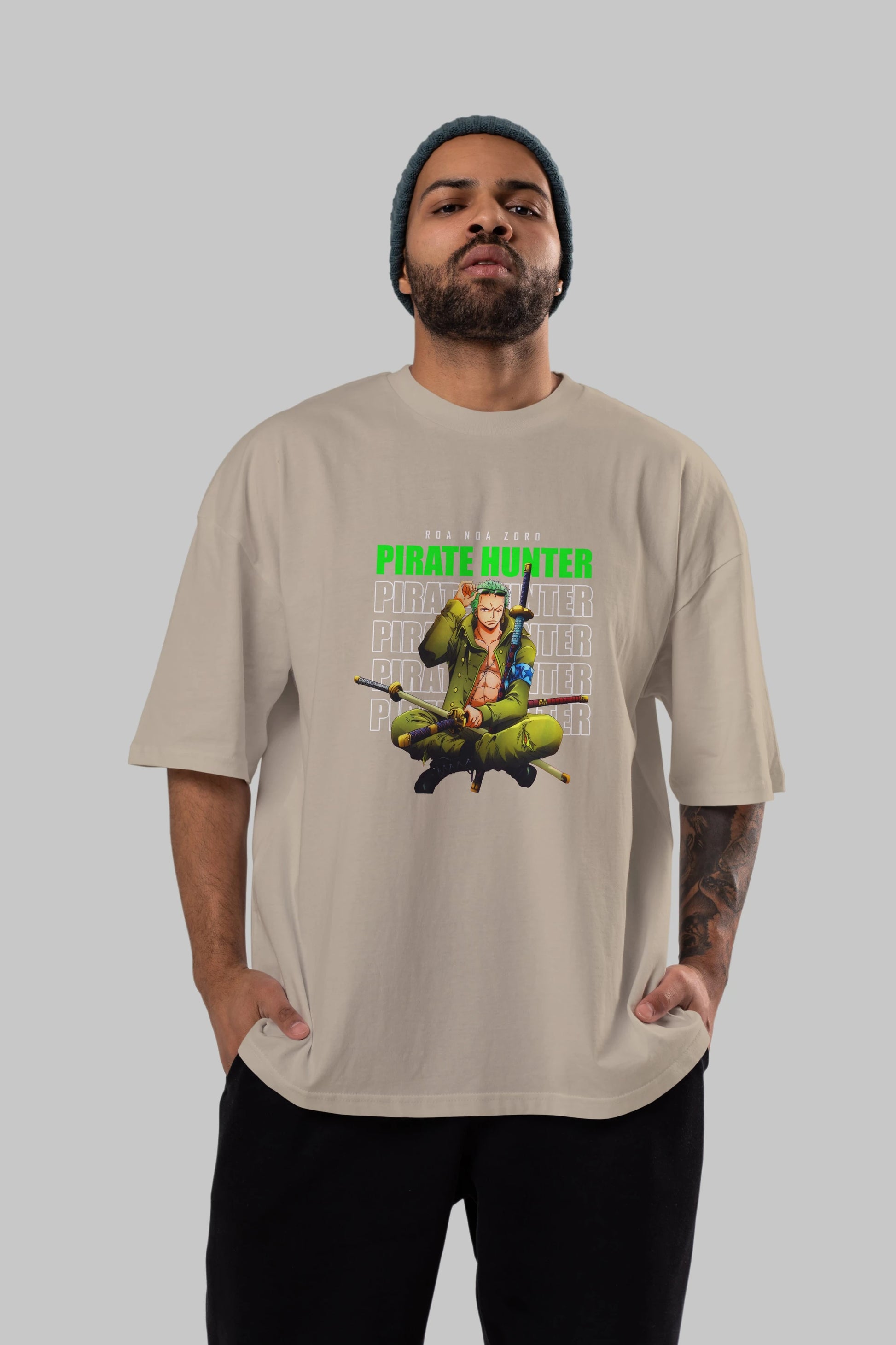 Roronoa Zoro 4 Anime Ön Baskılı Oversize t-shirt Erkek Kadın Unisex