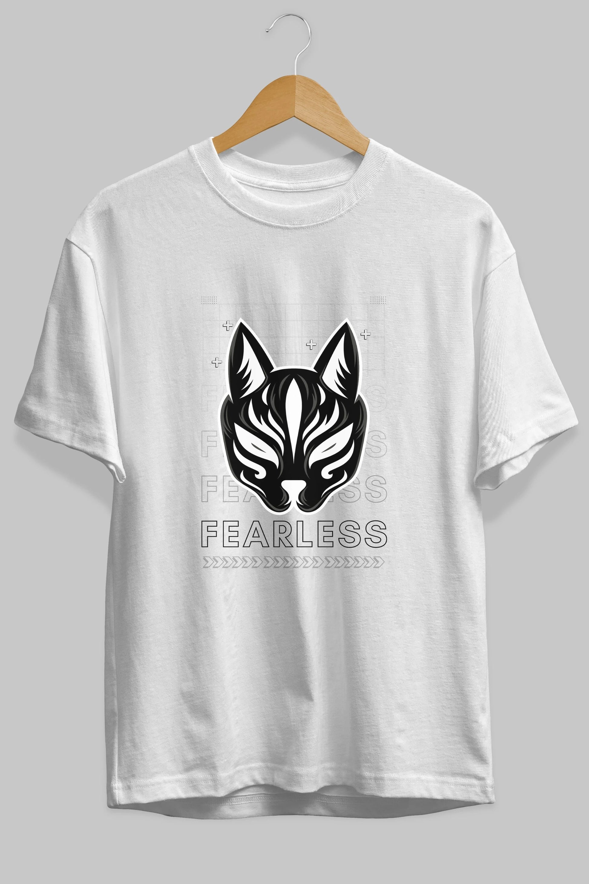 Fearless Yazılı Ön Baskılı Oversize t-shirt Erkek Kadın Unisex