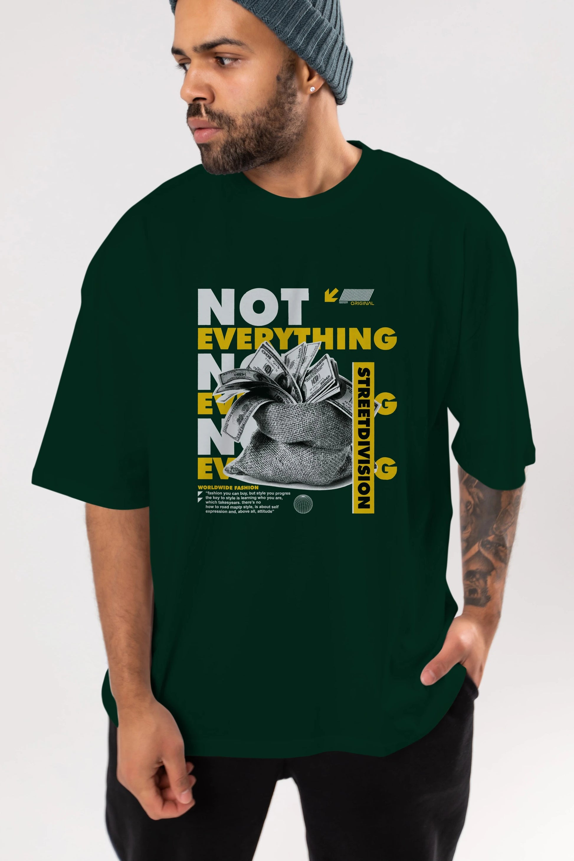 Not Everything Ön Baskılı Oversize t-shirt Erkek Kadın Unisex