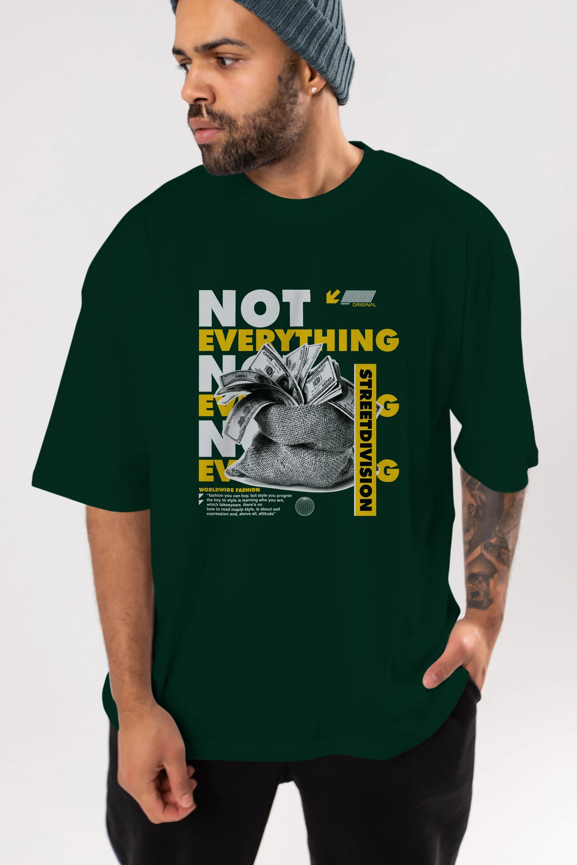 Not Everything Ön Baskılı Oversize t-shirt Erkek Kadın Unisex