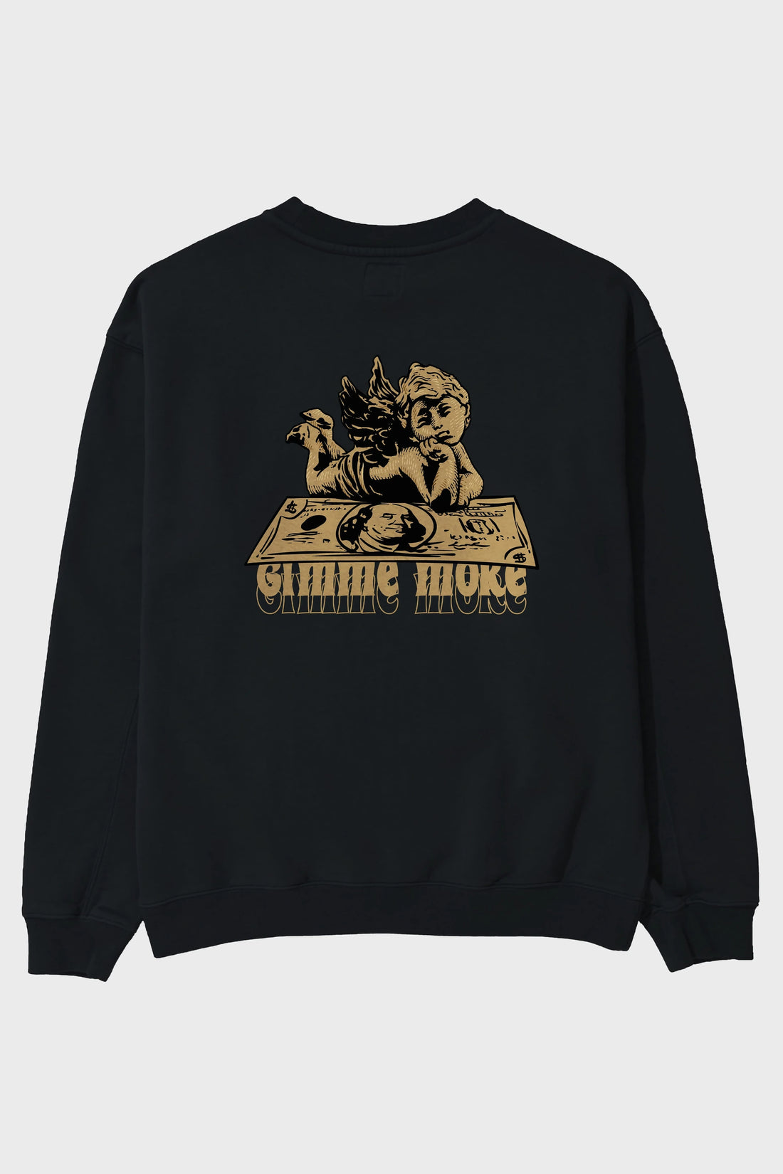 Gimme More Arka Baskılı Oversize Sweatshirt Erkek Kadın Unisex