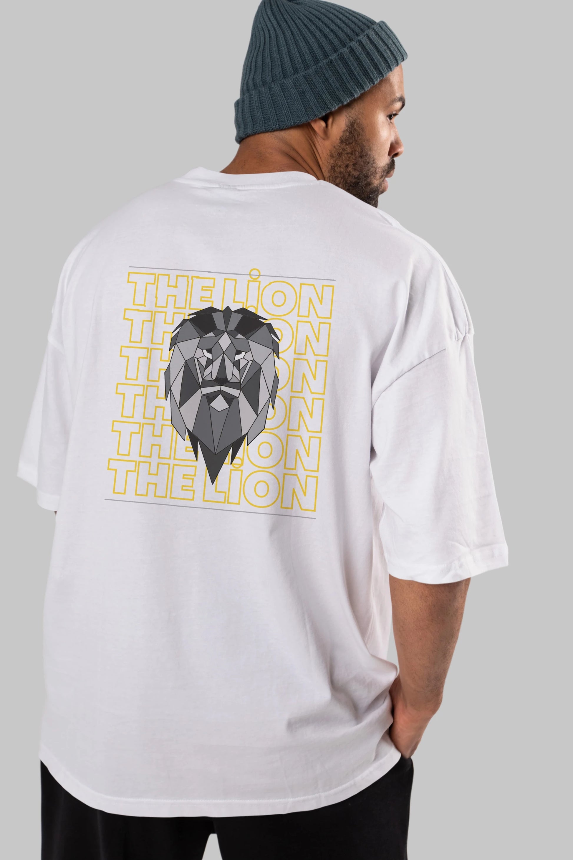 The Lion Yazılı Arka Baskılı Oversize t-shirt Erkek Kadın Unisex