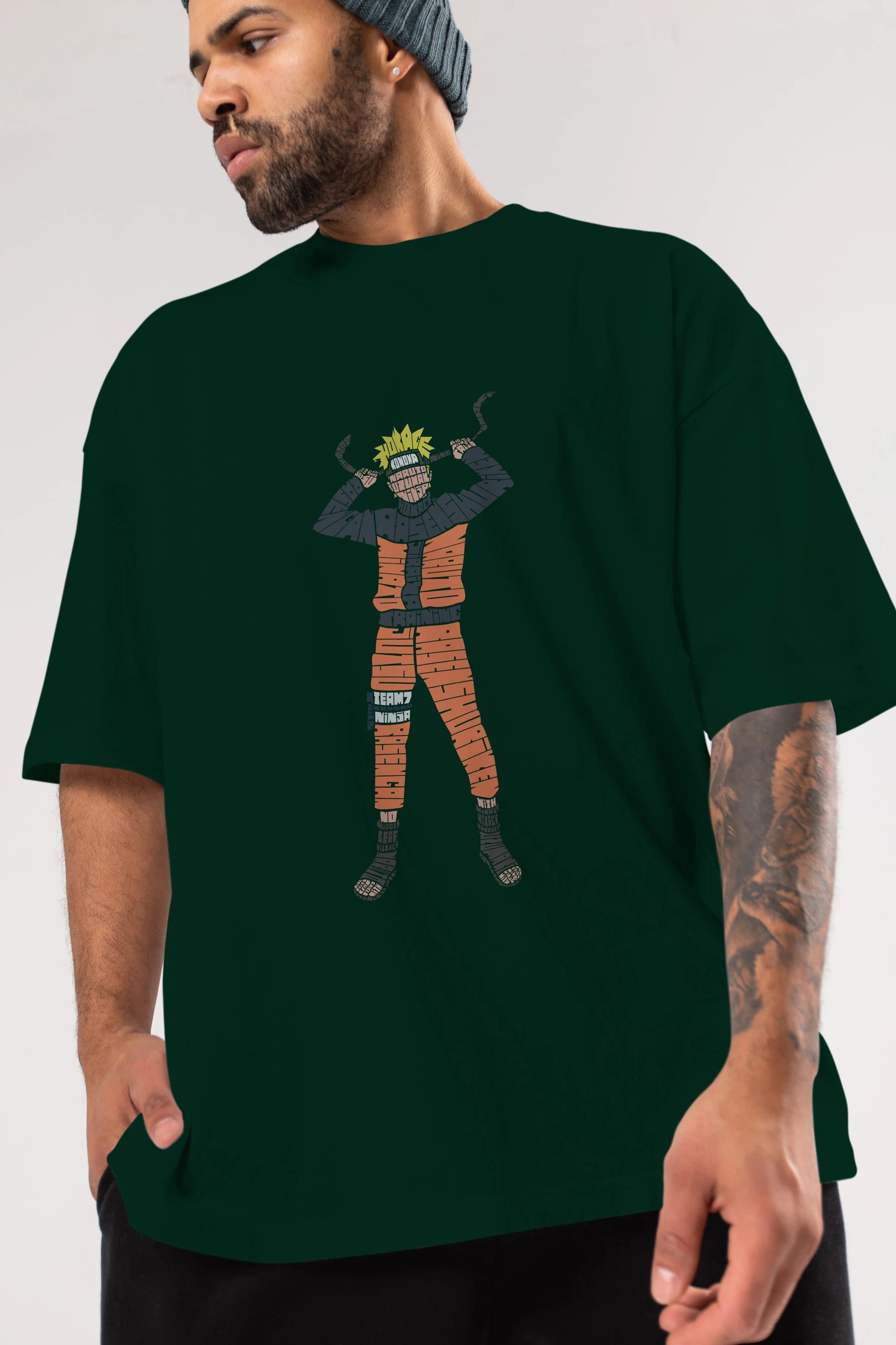 Naruto Ön Baskılı Oversize t-shirt %100 pamuk Erkek Kadın Unisex