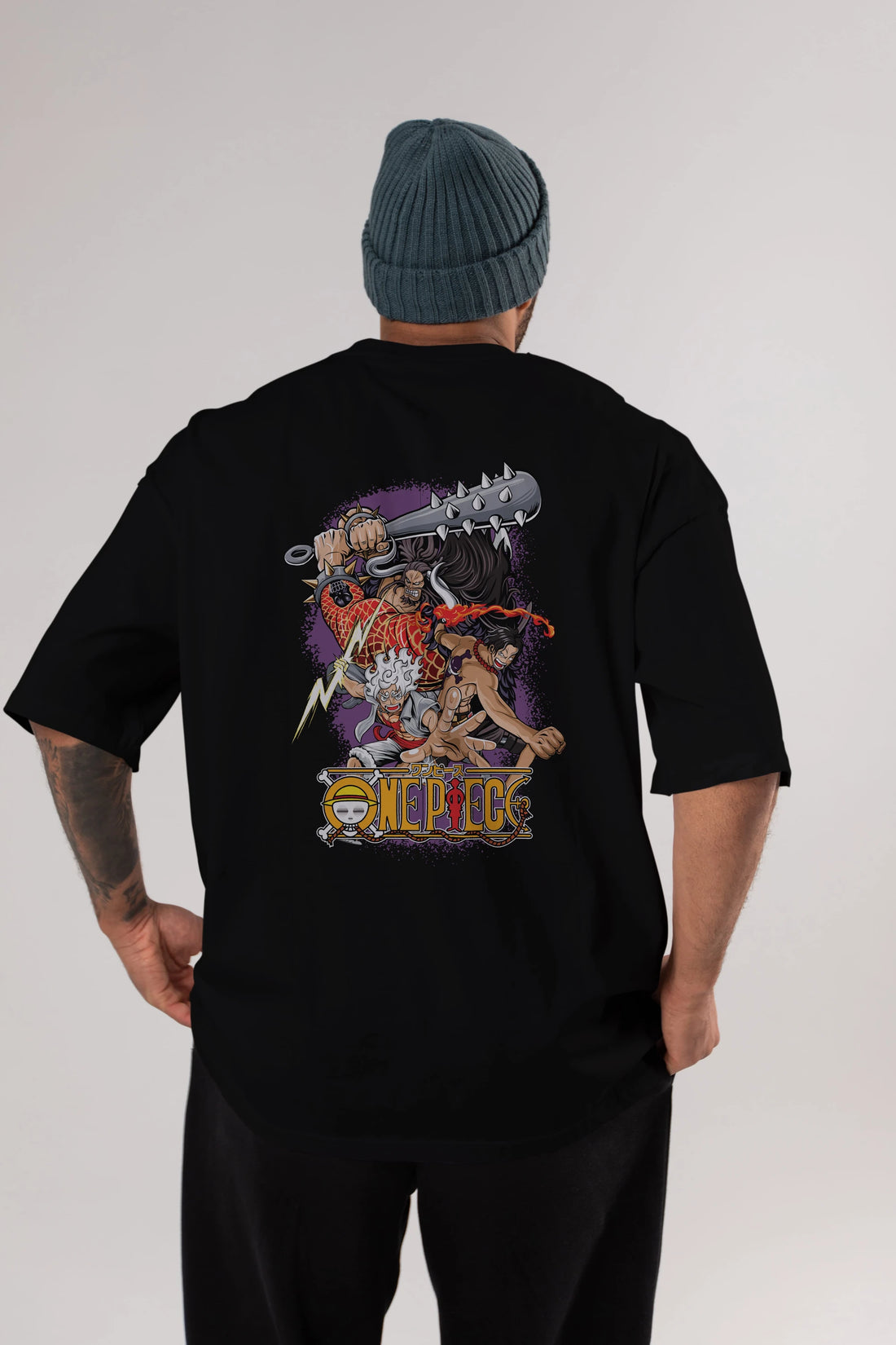 ONE PIECE (6) Anime Arka Baskılı Oversize t-shirt Erkek Kadın Unisex