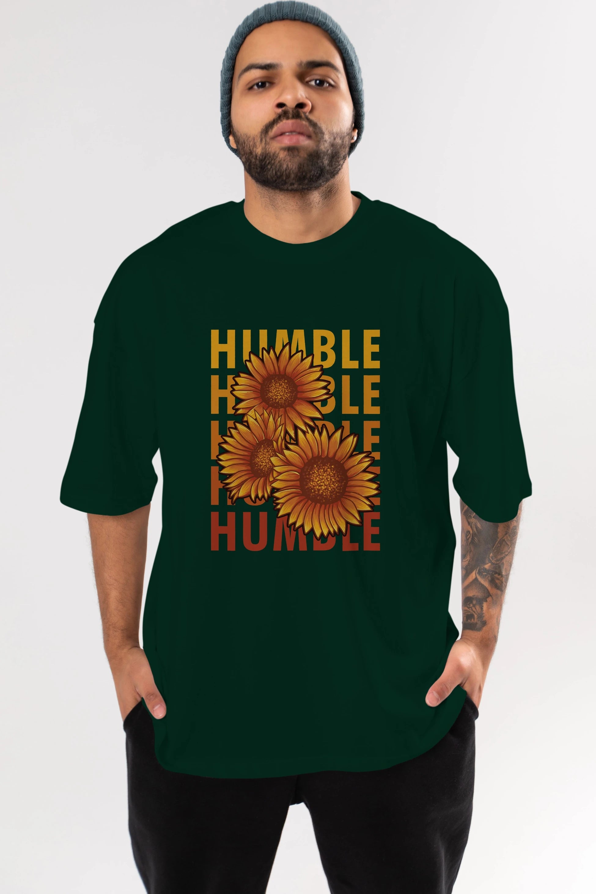 Humble 2 Ön Baskılı Oversize t-shirt Erkek Kadın Unisex