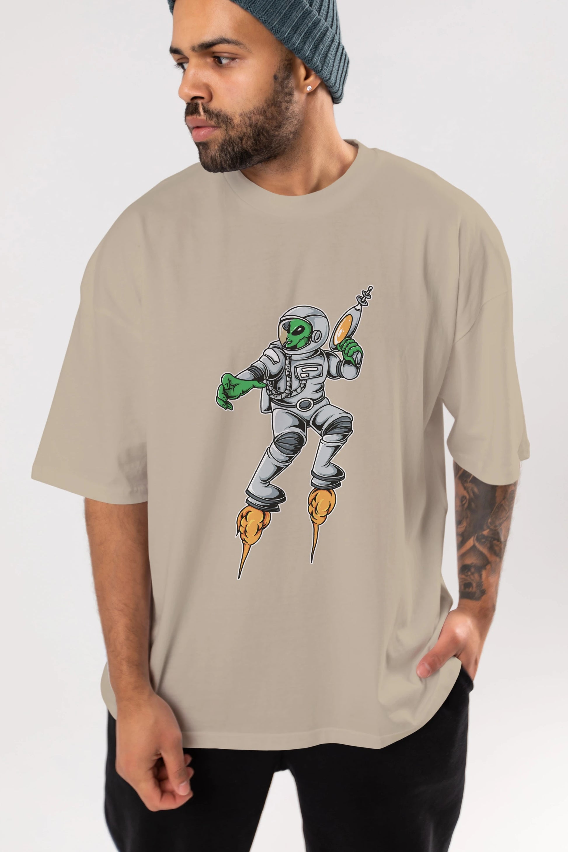 Alien Wars Tshirt Ön Baskılı Oversize t-shirt Erkek Kadın Unisex