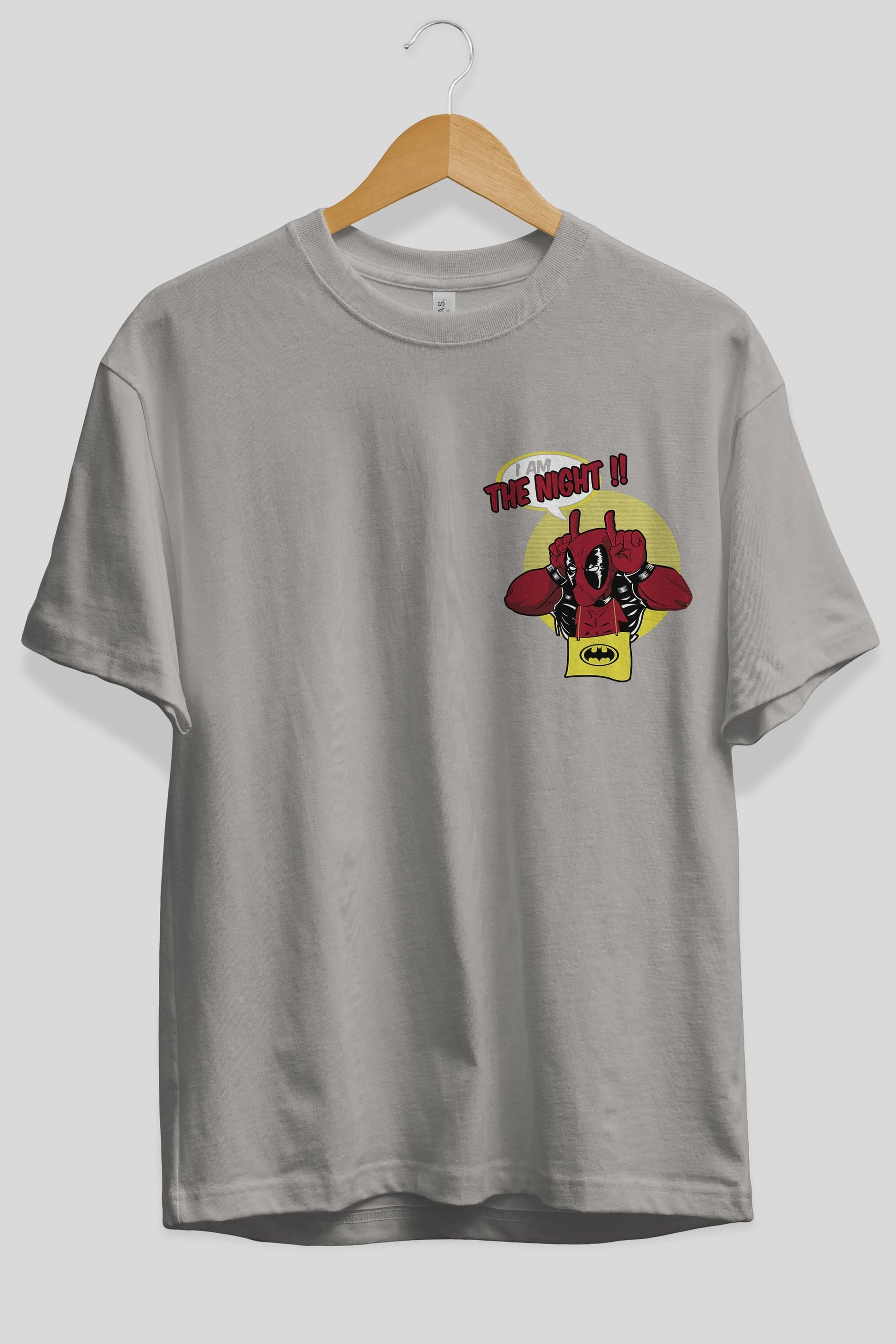 Deadpool (1) Ön Sol Baskılı Oversize t-shirt Erkek Kadın Unisex %100 Pamuk Bisiklet Yaka tişort