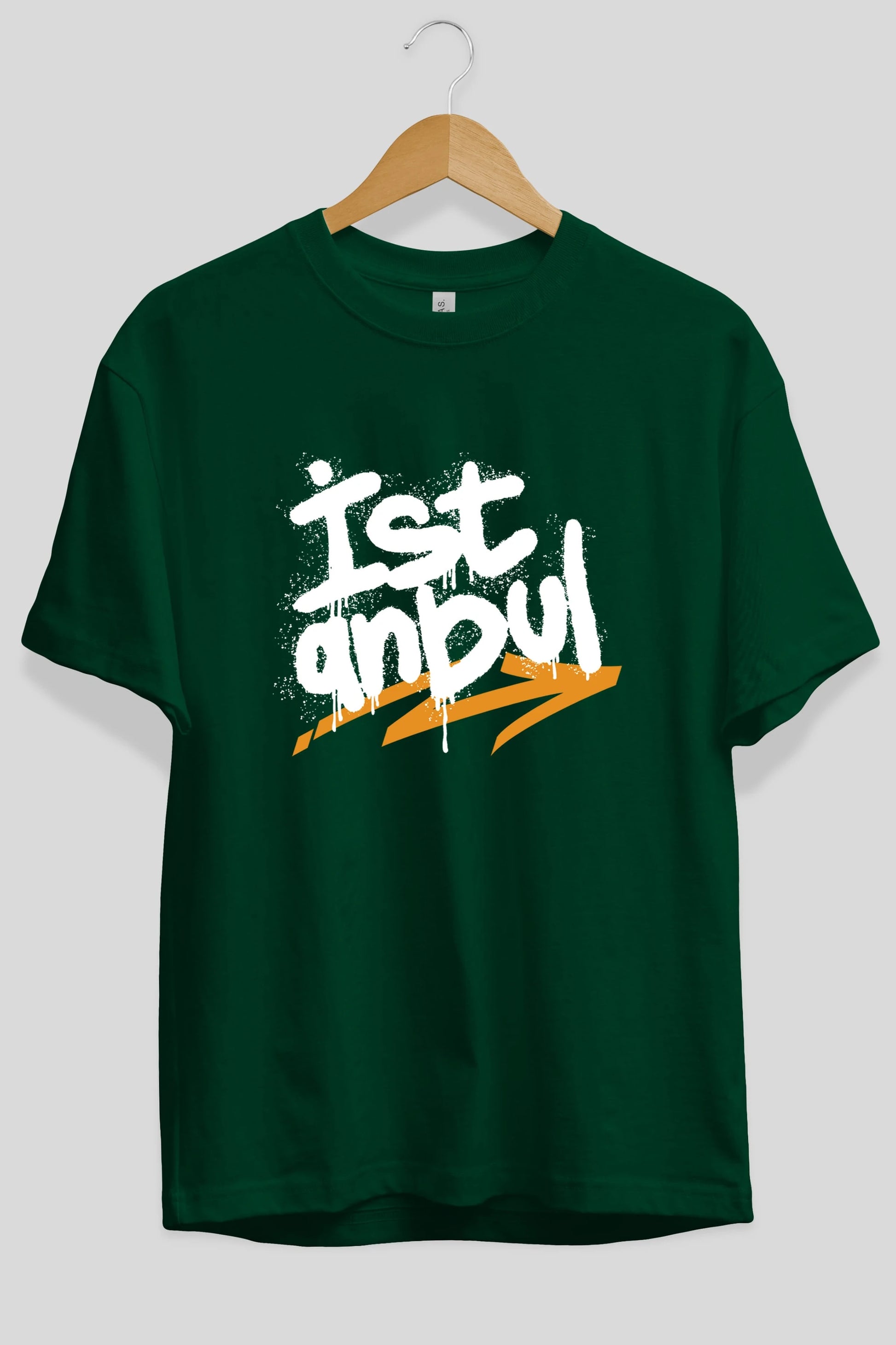 istanbul Yazılı Ön Baskılı Oversize t-shirt Erkek Kadın Unisex