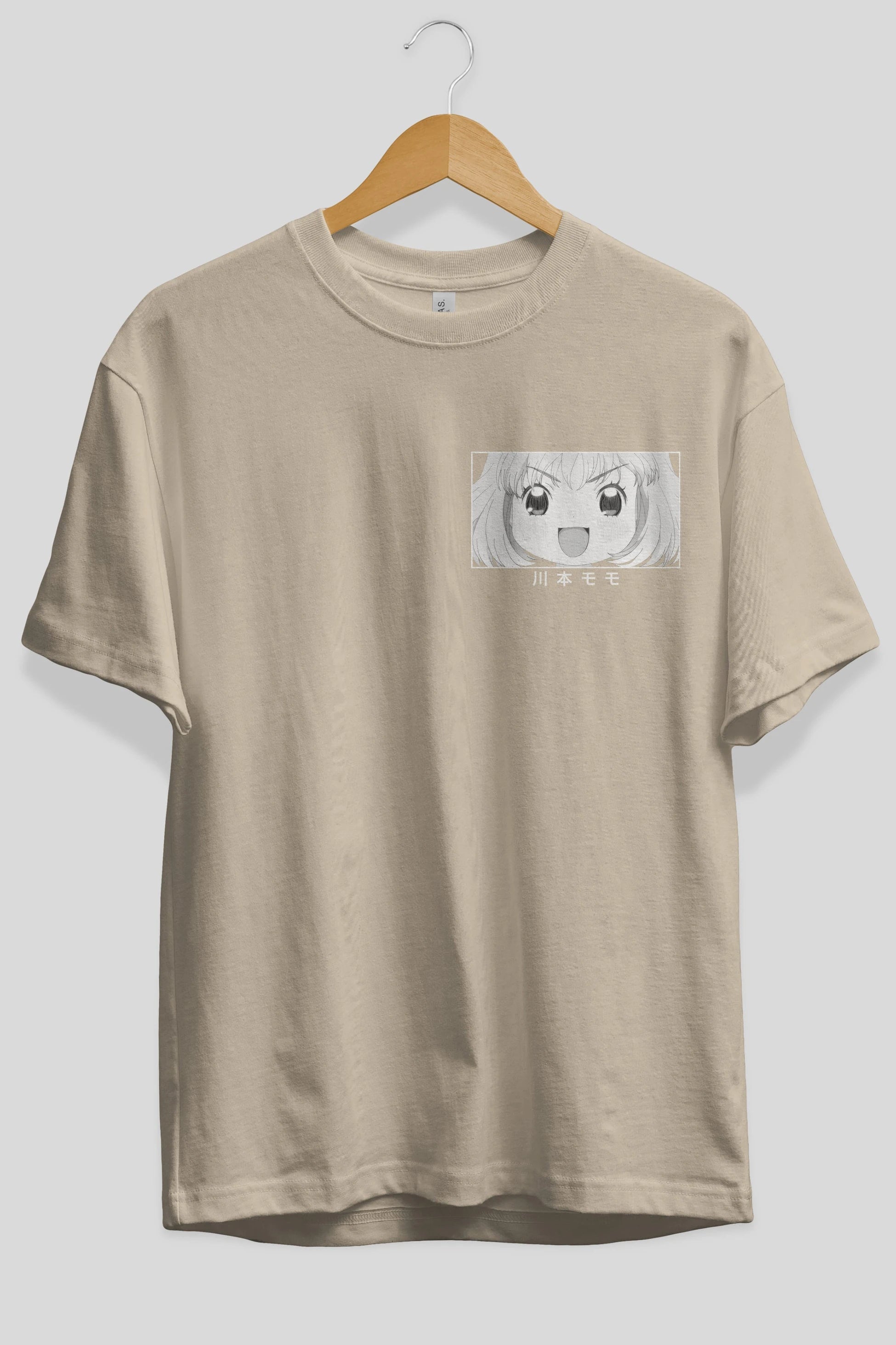 Momo Kawamoto 1 Ön Sol Baskılı Oversize t-shirt Erkek Kadın Unisex %100 Pamuk Bisiklet Yaka tişort