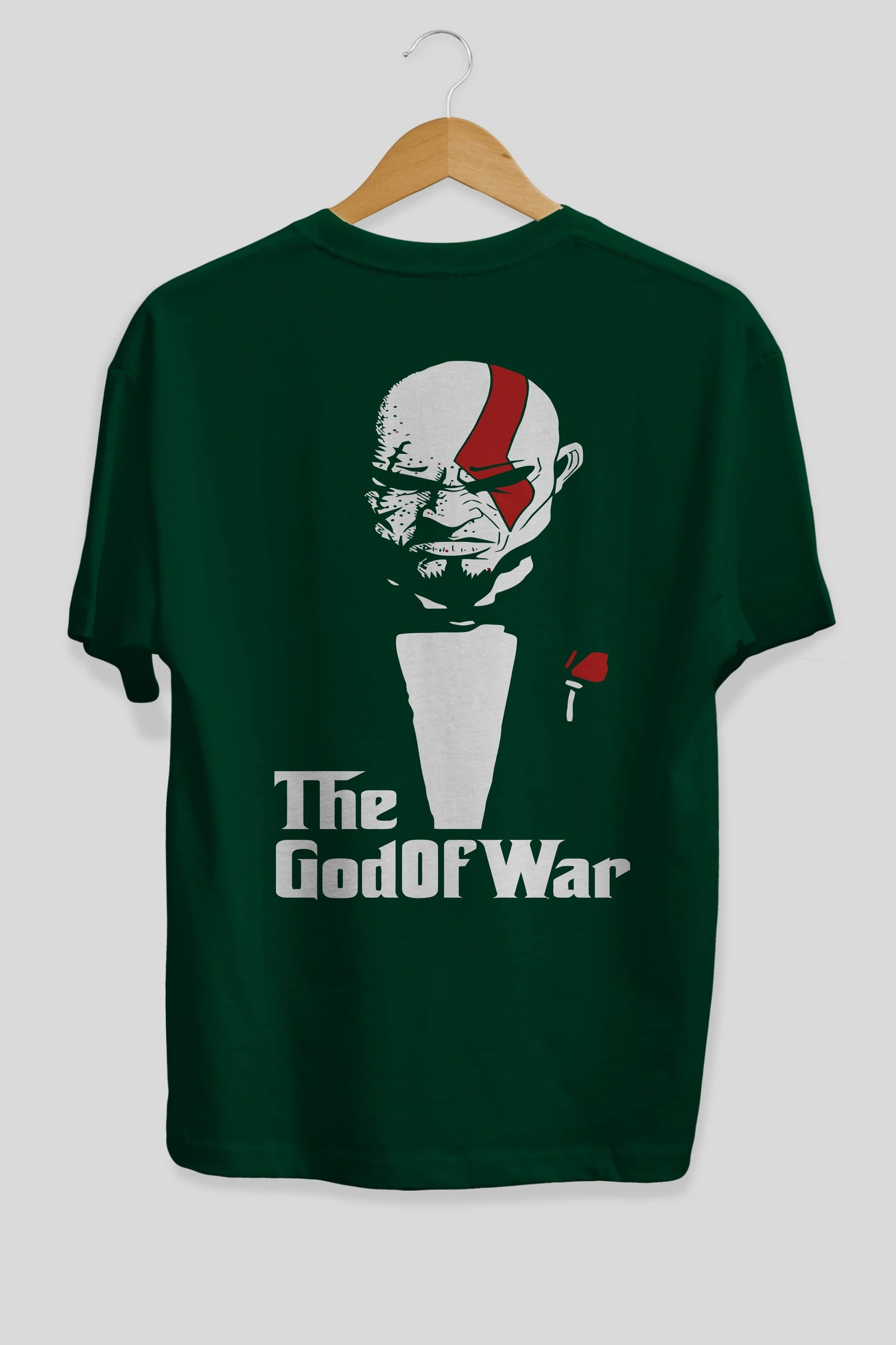 The God of War Arka Baskılı Oversize t-shirt Erkek Kadın Unisex %100 Pamuk Bisiklet Yaka tişort