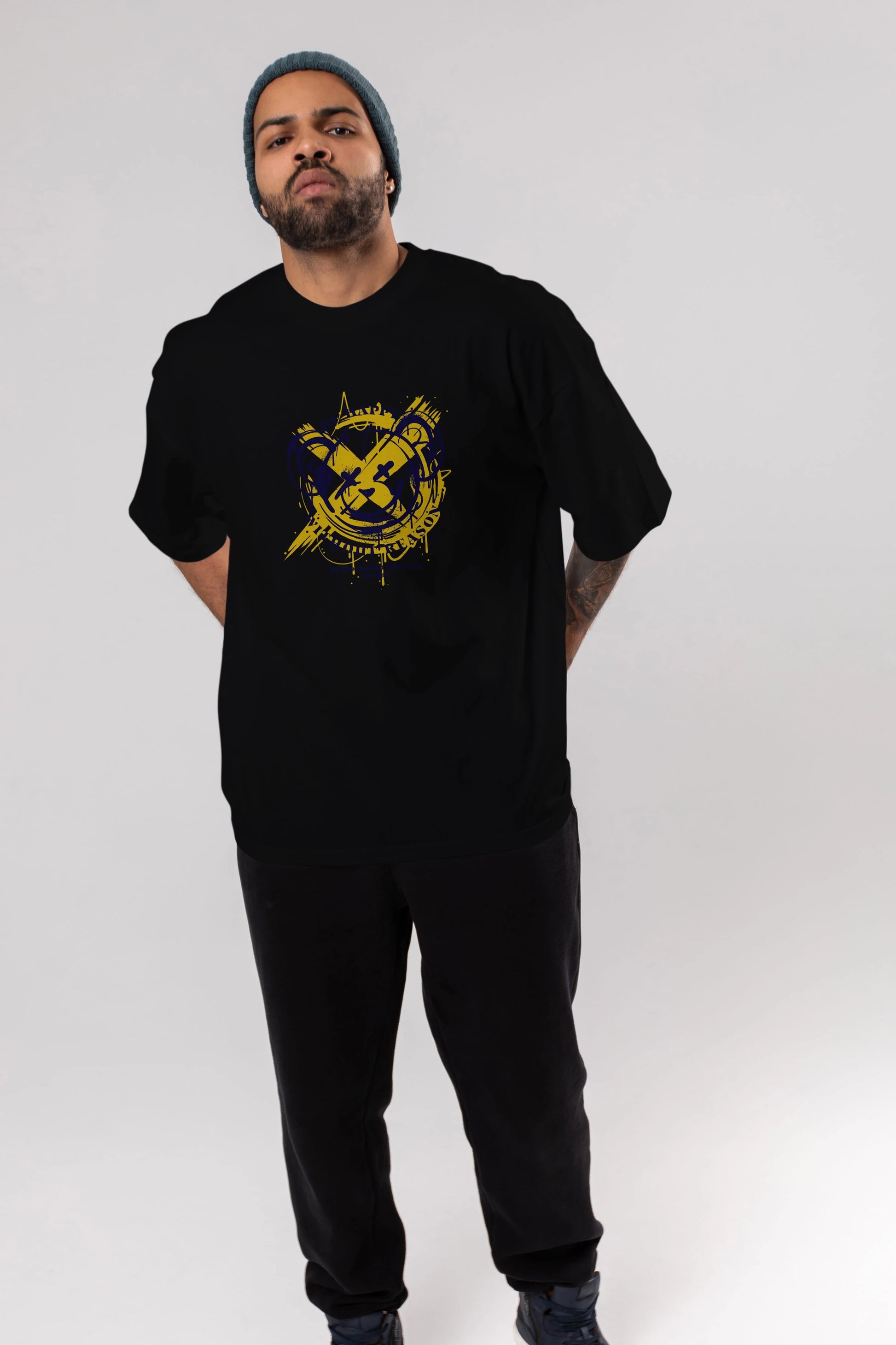 Be Happy Bear 2 Ön Baskılı Oversize t-shirt Erkek Kadın Unisex