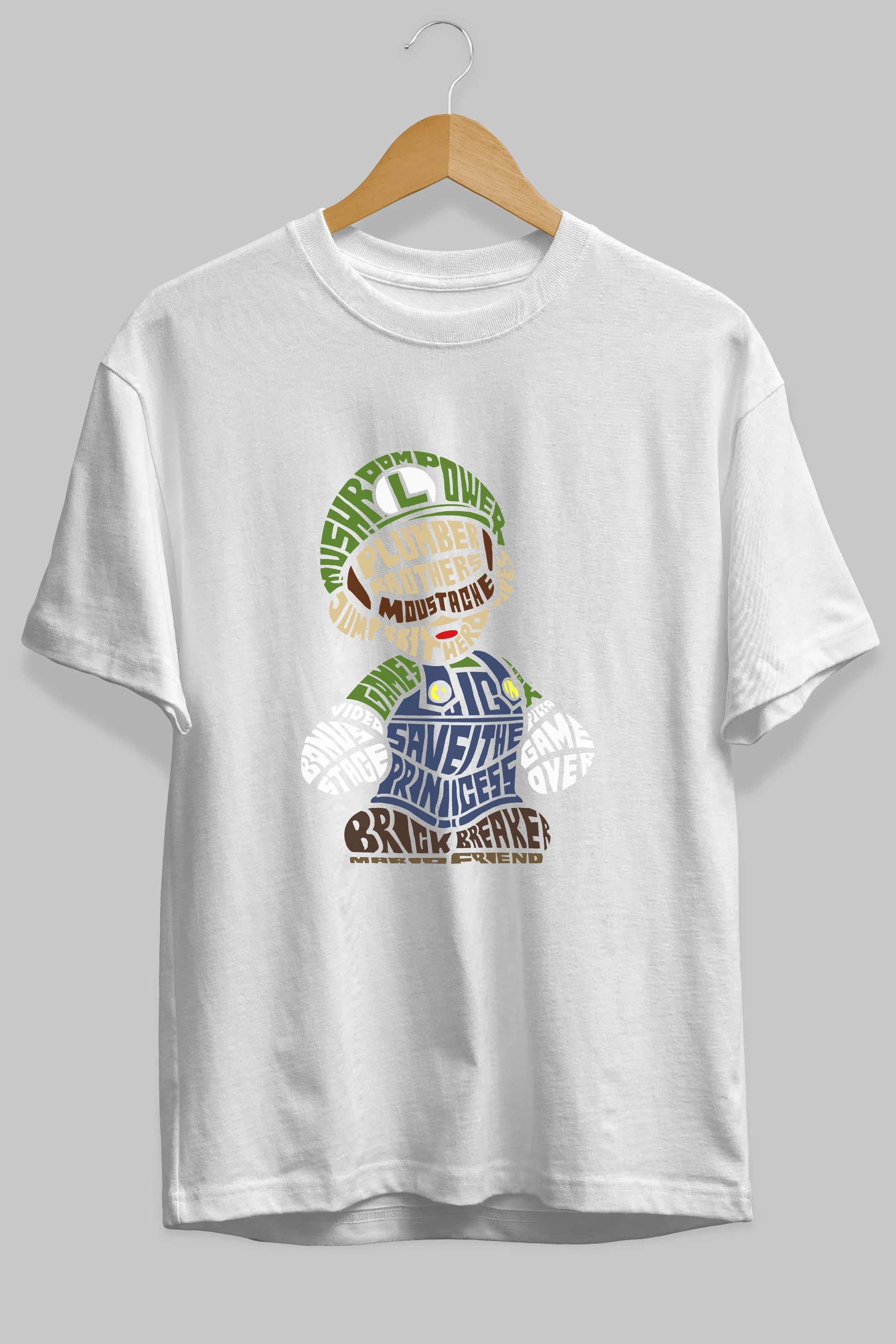 Plumber Brothers Ön Baskılı Oversize t-shirt %100 pamuk Erkek Kadın Unisex