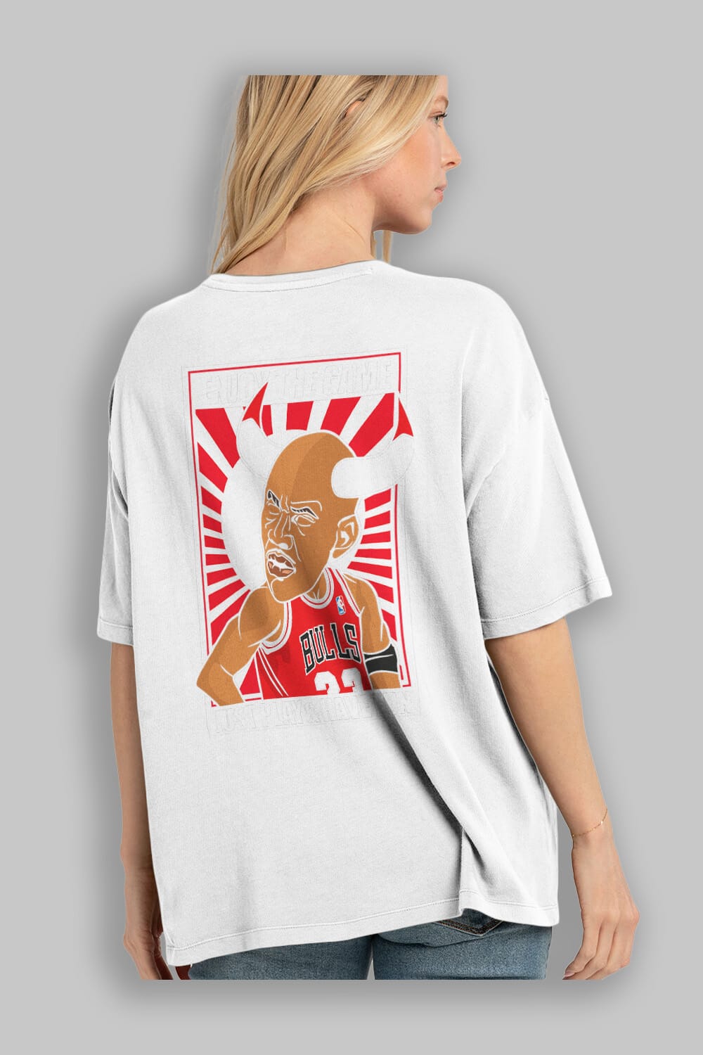 Michael Jordan Arka Baskılı Oversize t-shirt Erkek Kadın Unisex %100 Pamuk tişort