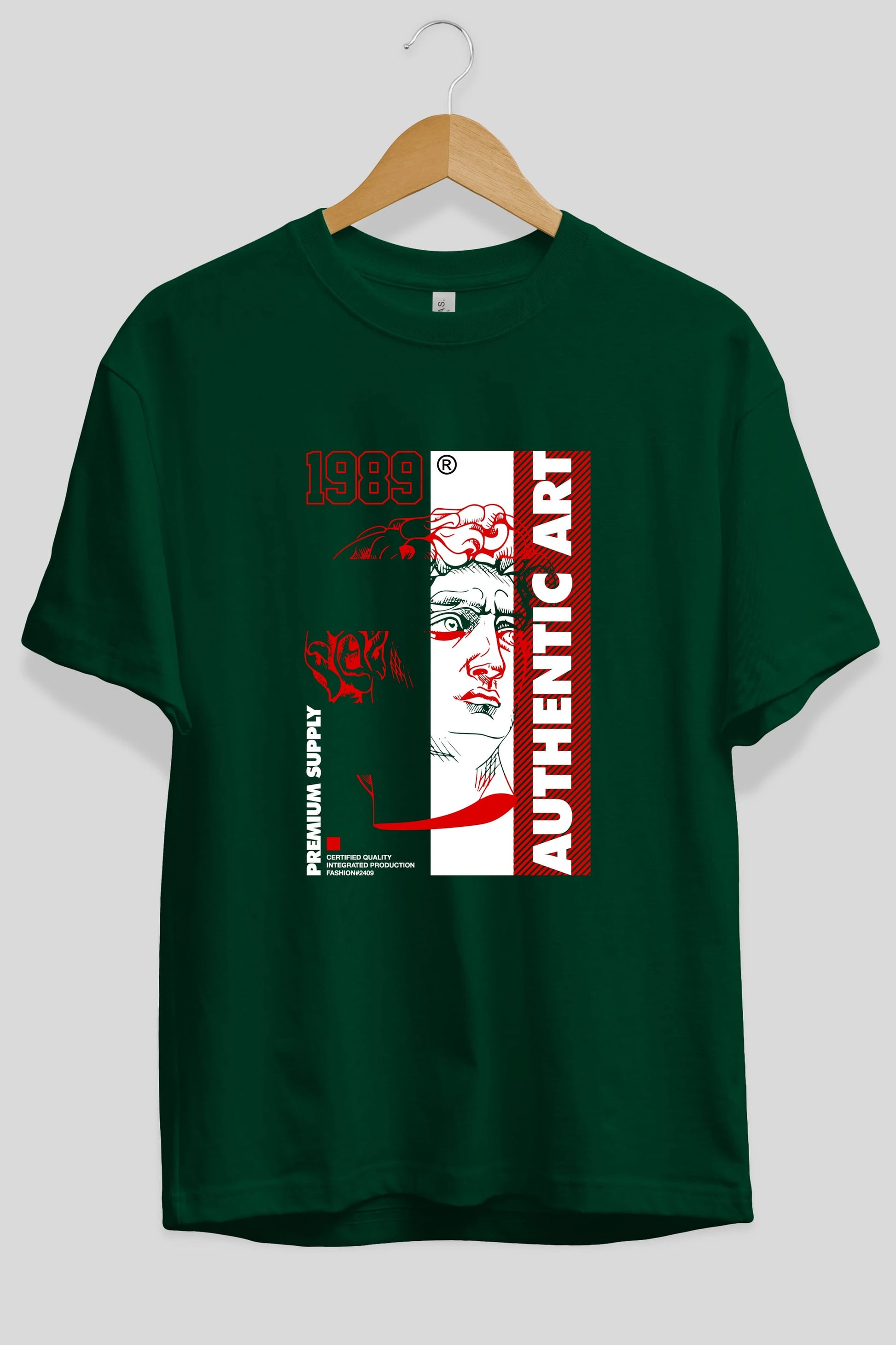 Authentic Art Ön Baskılı Oversize t-shirt Erkek Kadın Unisex