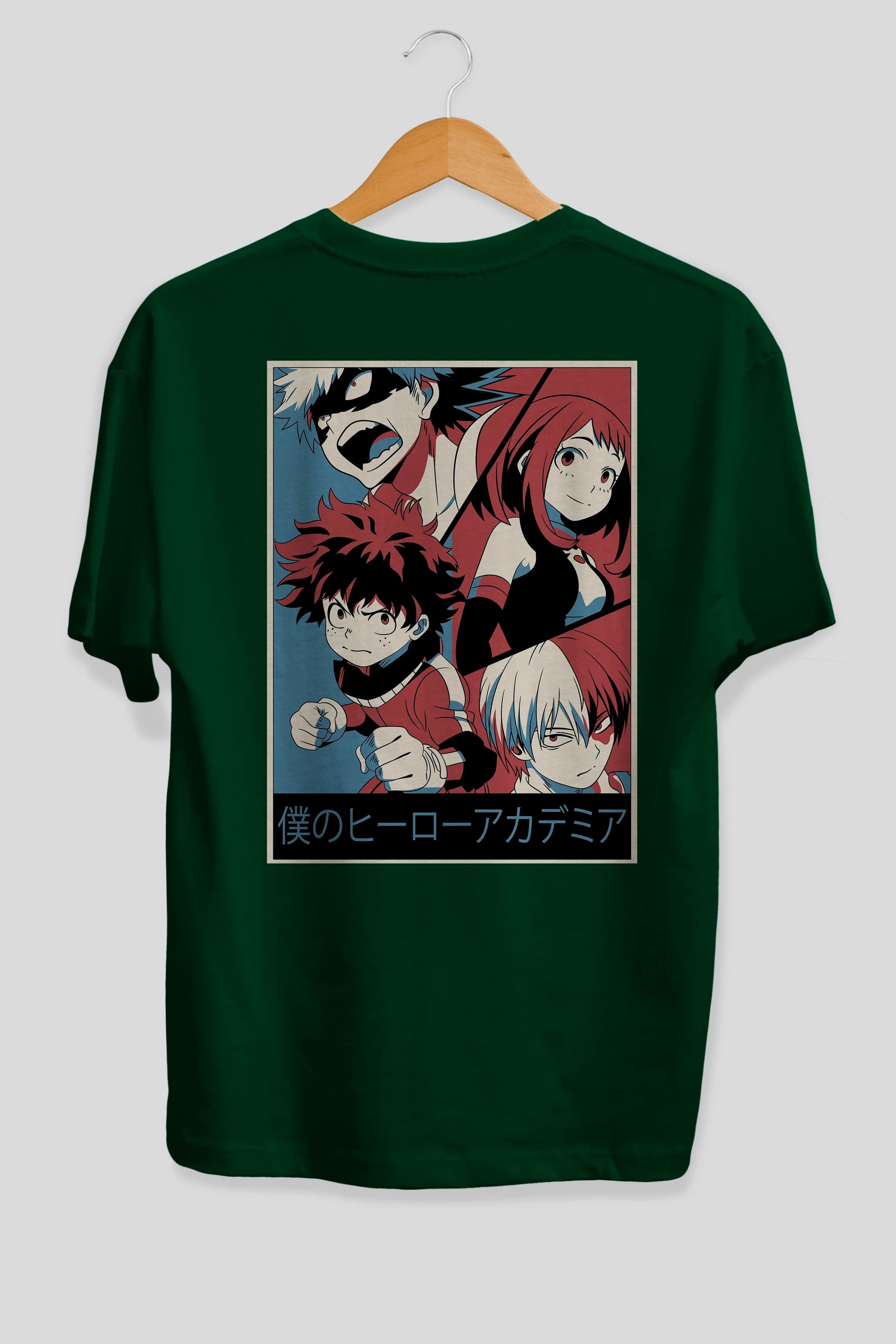 BokuNoHero Anime Arka Baskılı Oversize t-shirt Erkek Kadın Unisex