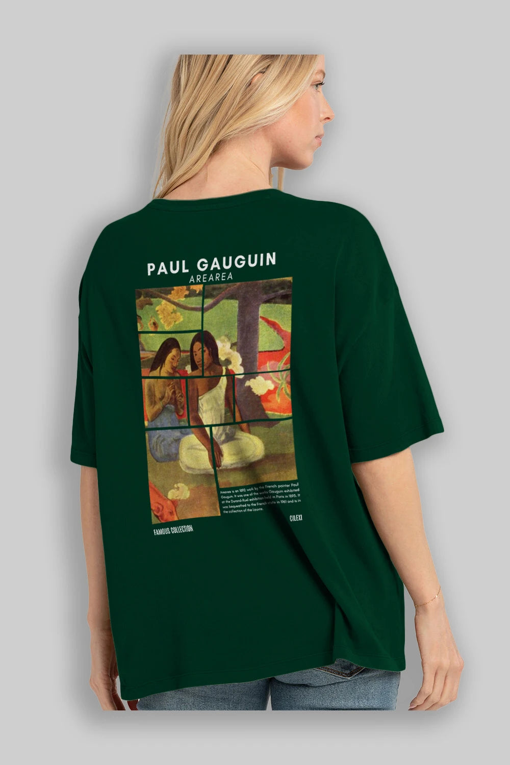 Paul Gauguin Arearea Arka Baskılı Oversize t-shirt Erkek Kadın Bisiklet Yaka Pamuk tişort