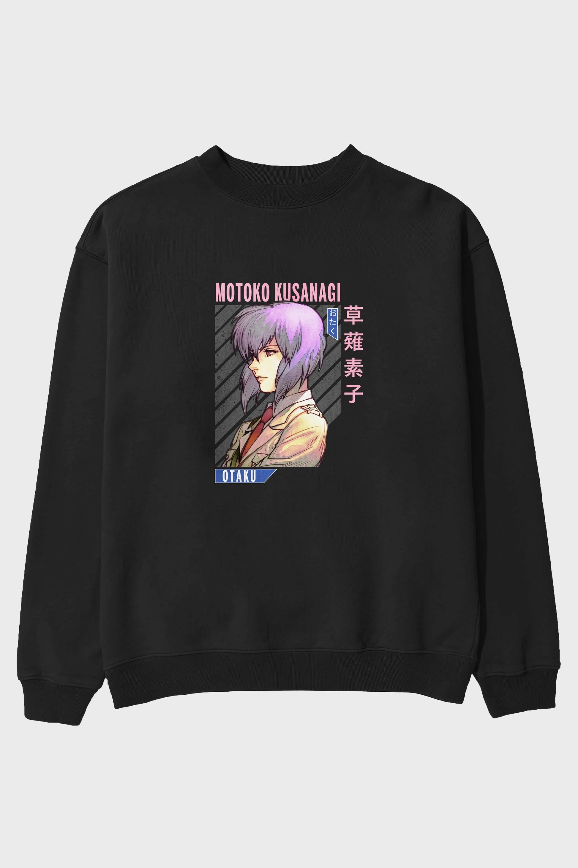 Motoko Kusanagi 4 Anime Ön Baskılı Oversize Sweatshirt Erkek Kadın Unisex