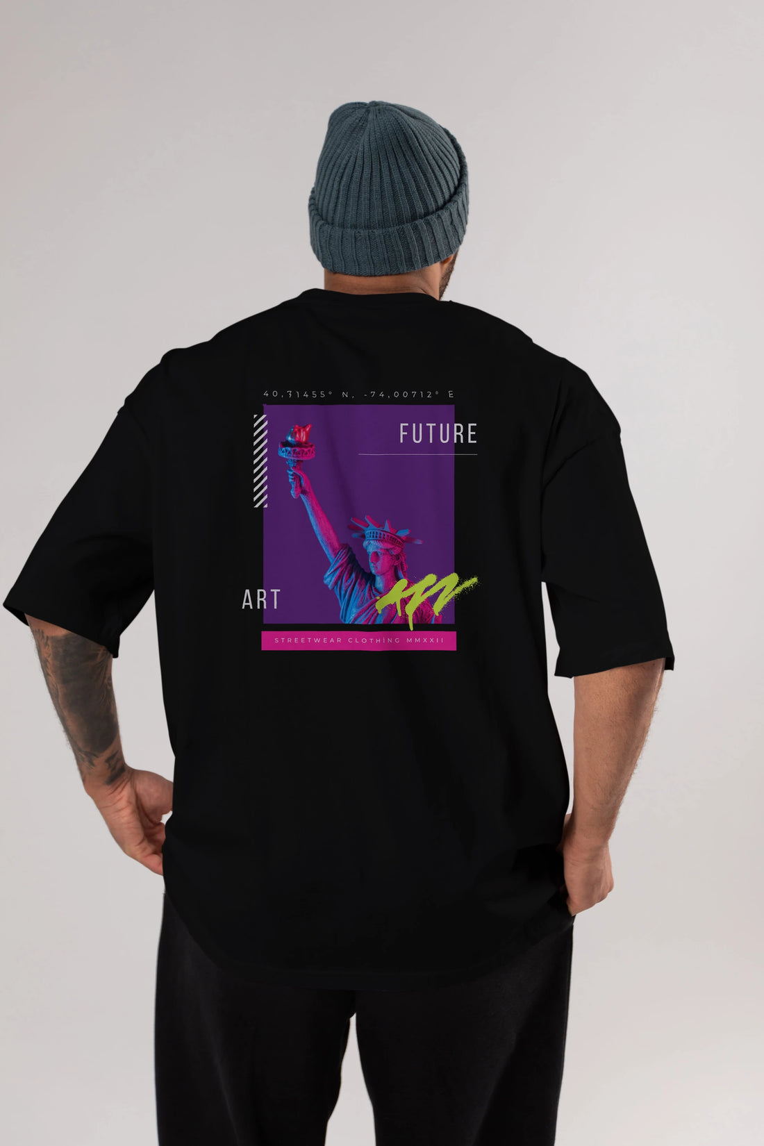 Future Art Arka Baskılı Oversize t-shirt Erkek Kadın Unisex