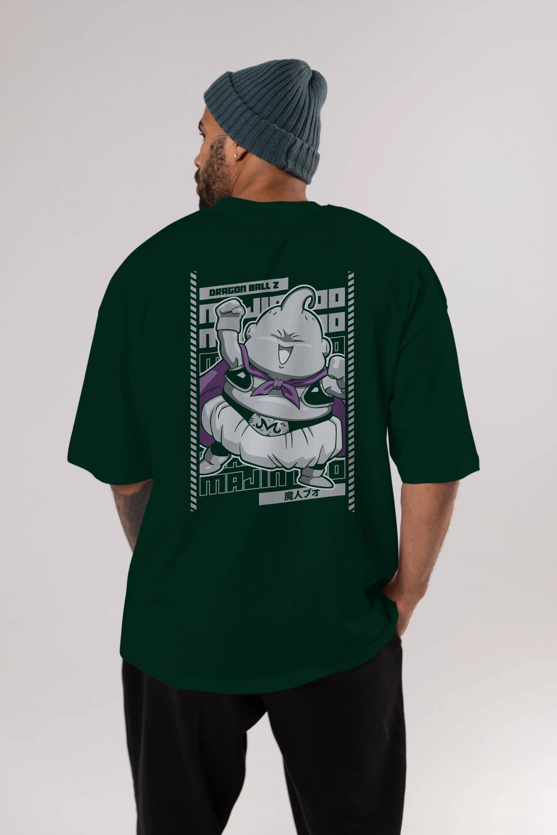 MAJIN BOO2 Anime Arka Baskılı Oversize t-shirt Erkek Kadın Unisex