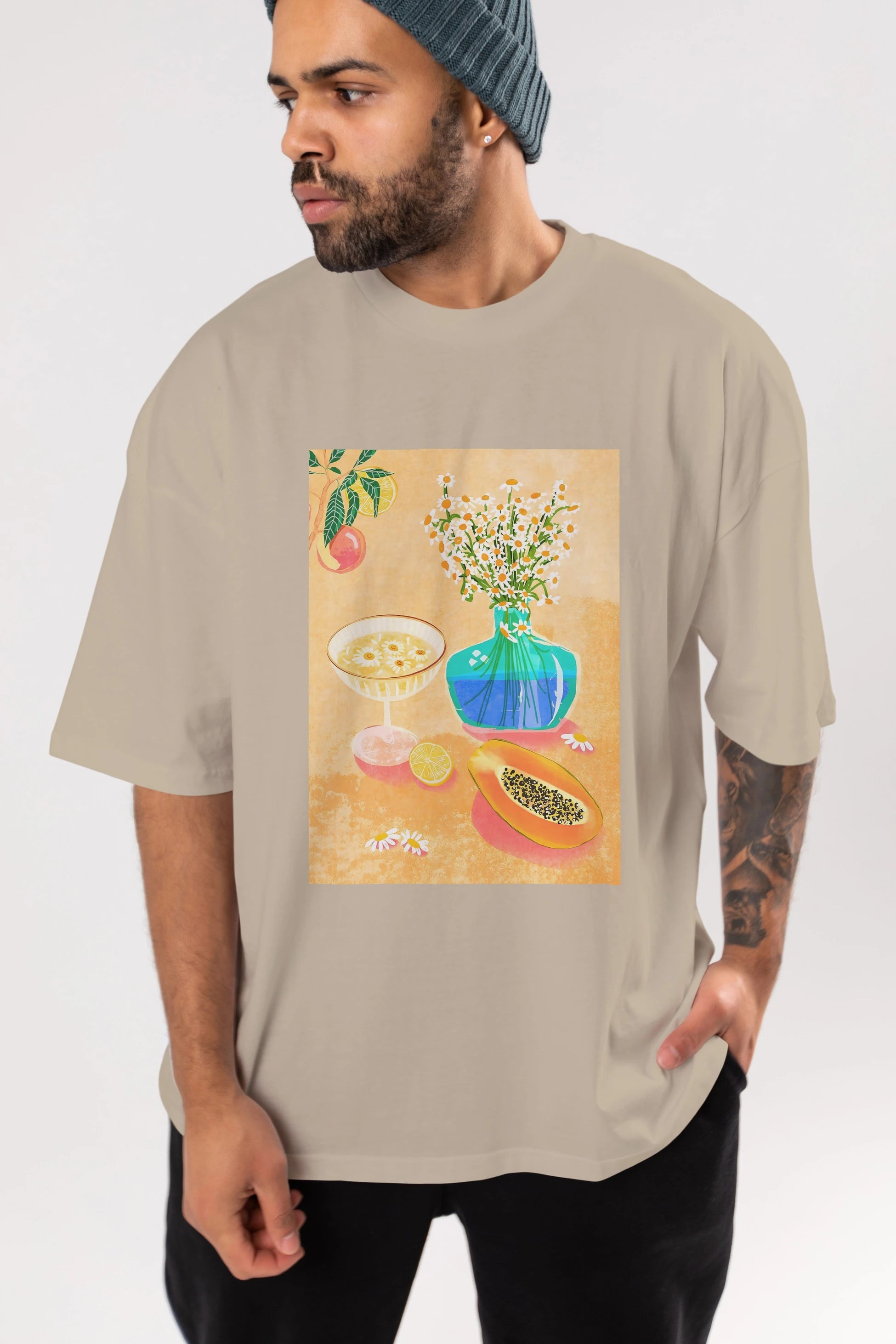 Cheers 2 Ön Baskılı Oversize t-shirt Erkek Kadın Unisex %100 Pamuk Bisiklet Yaka tişort