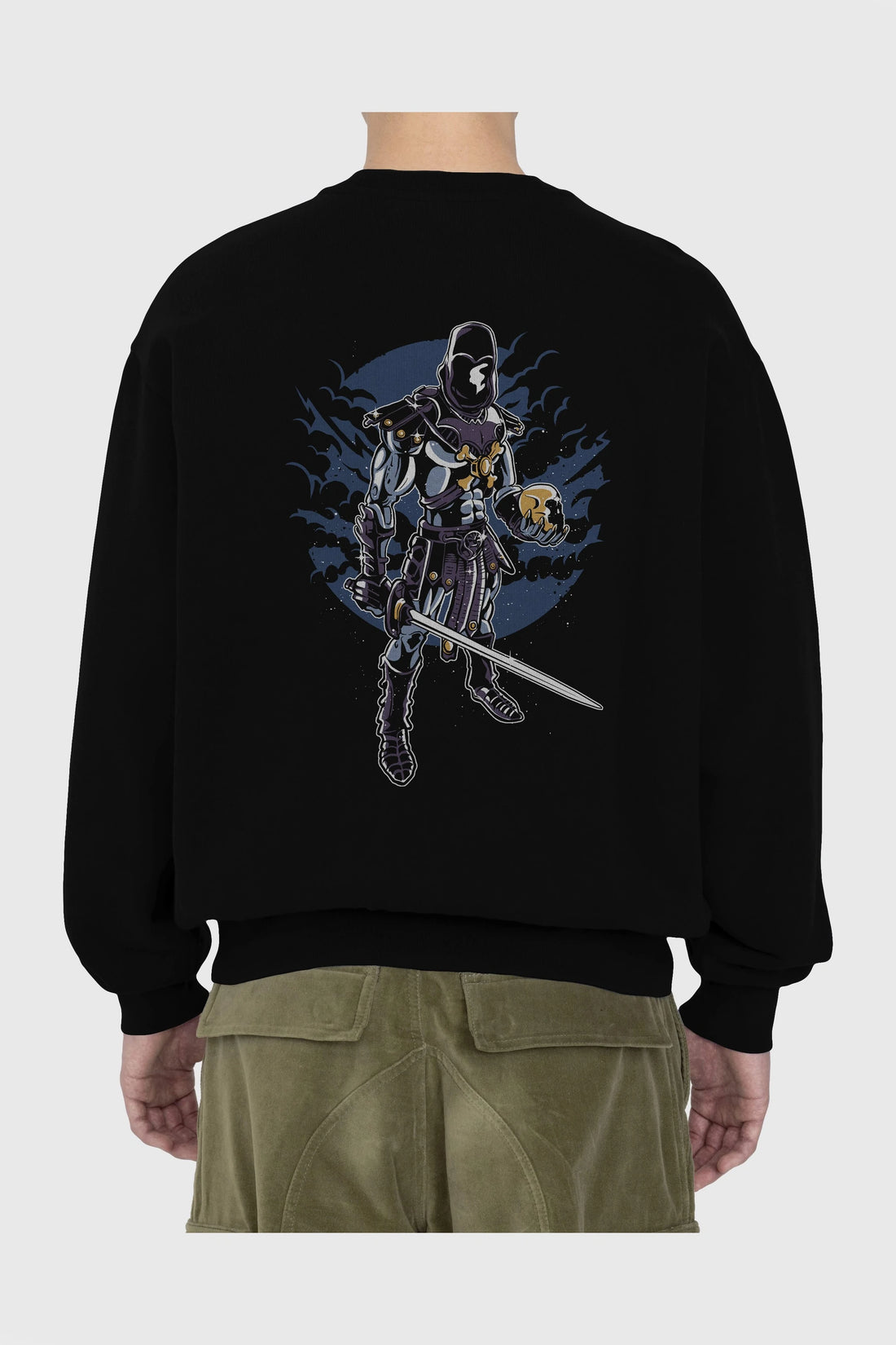 Skeleton King Arka Baskılı Oversize Sweatshirt Erkek Kadın Unisex