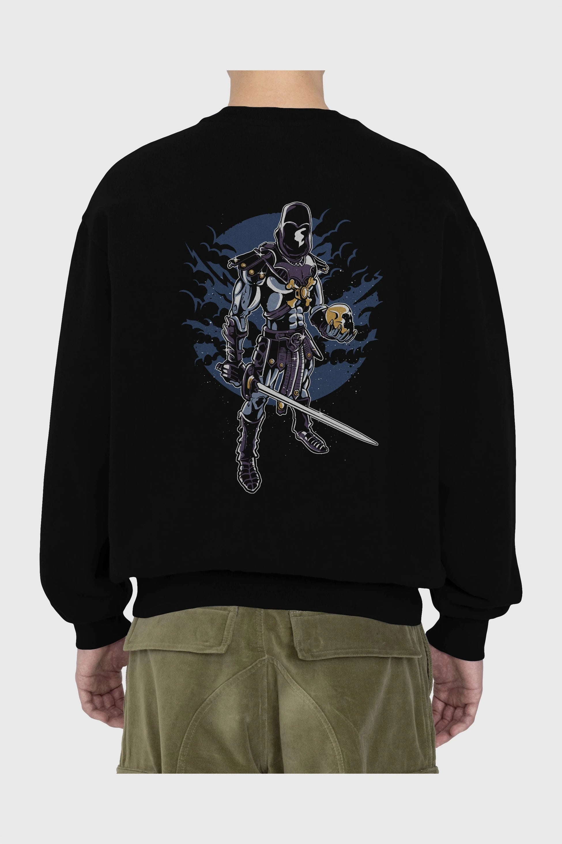 Skeleton King Arka Baskılı Oversize Sweatshirt Erkek Kadın Unisex