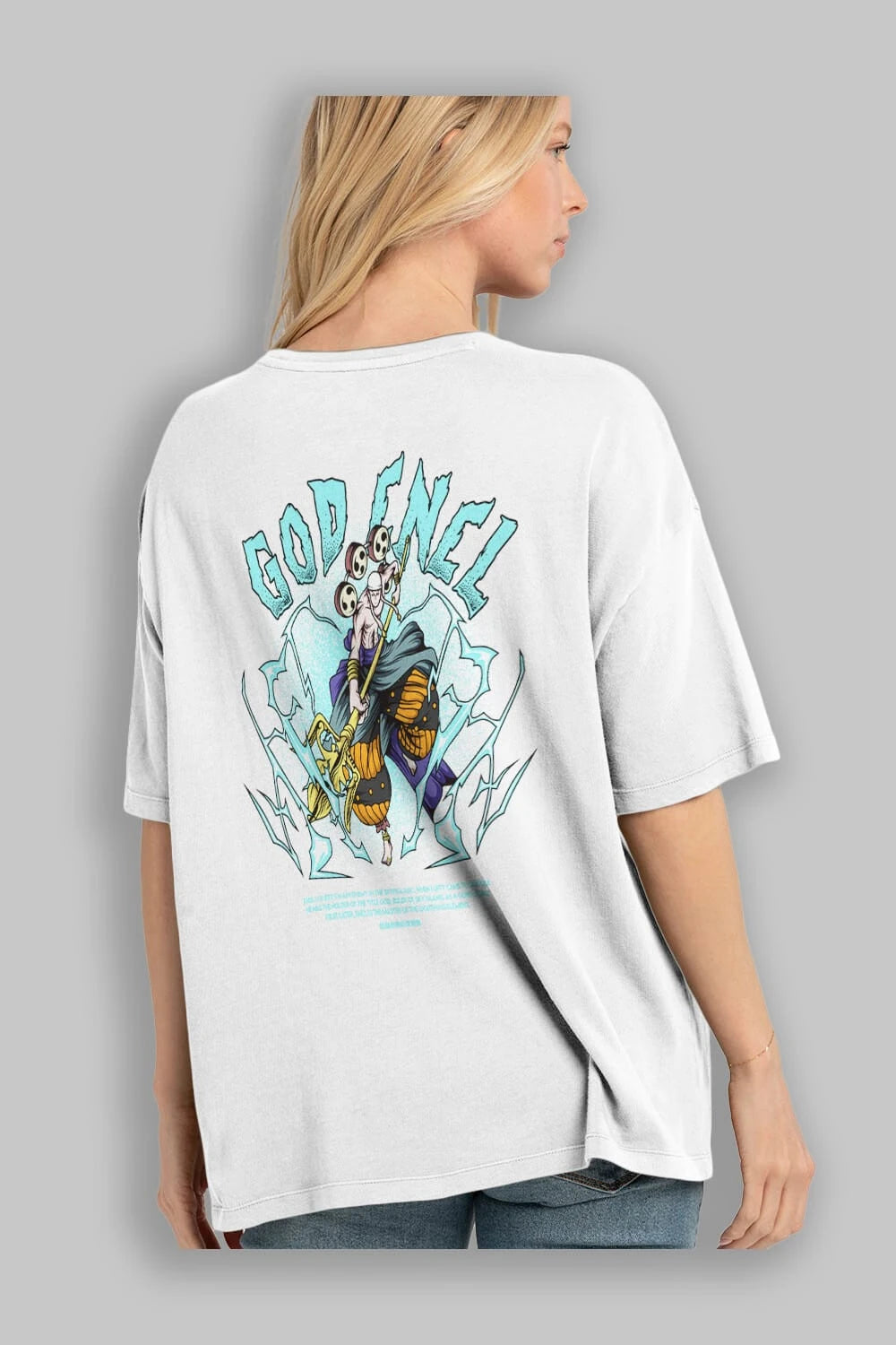 Eneru Anime Arka Baskılı Oversize t-shirt Erkek Kadın Unisex