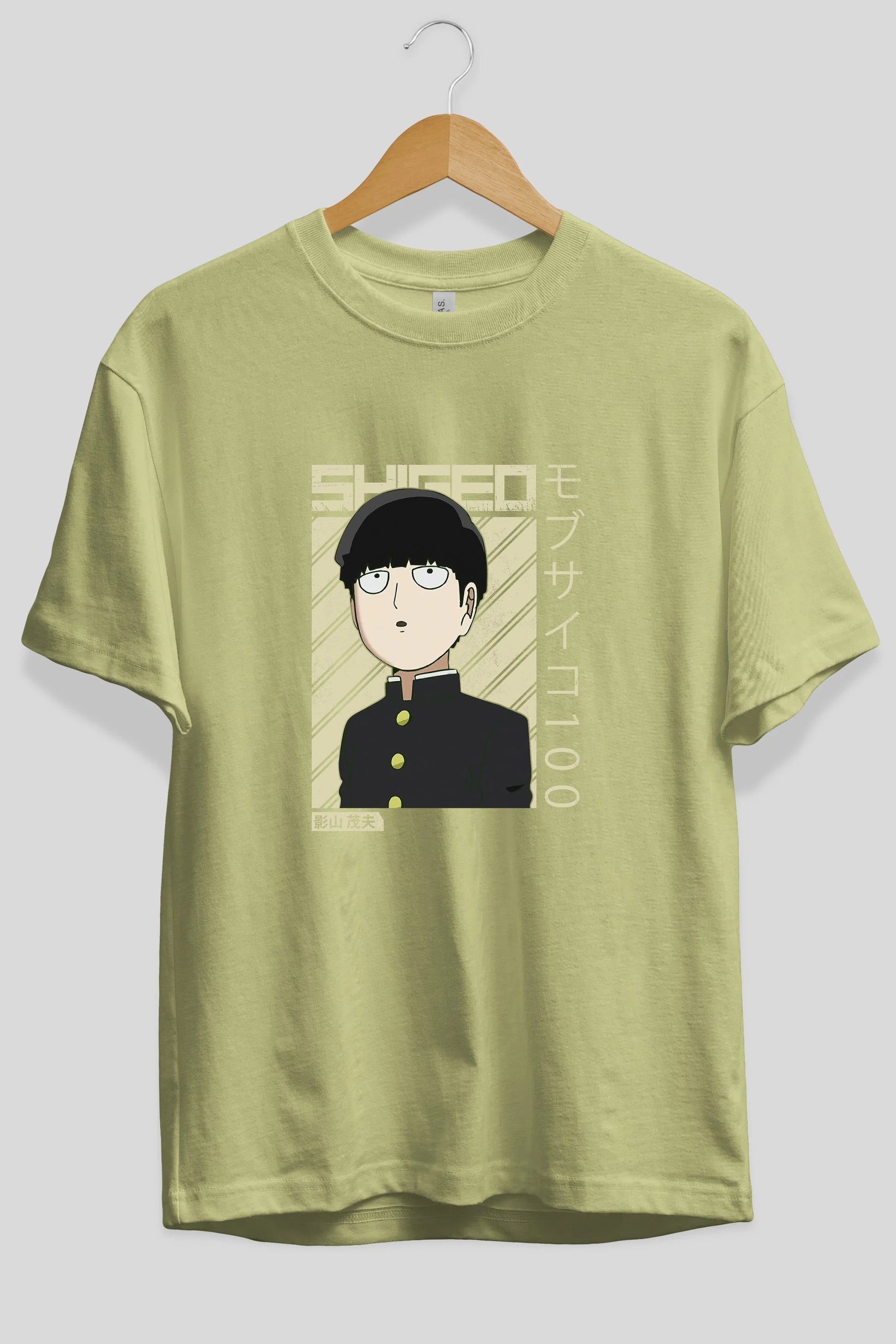 Shigeo Kageyama 2 Anime Ön Baskılı Oversize t-shirt %100 pamuk Erkek Kadın Unisex