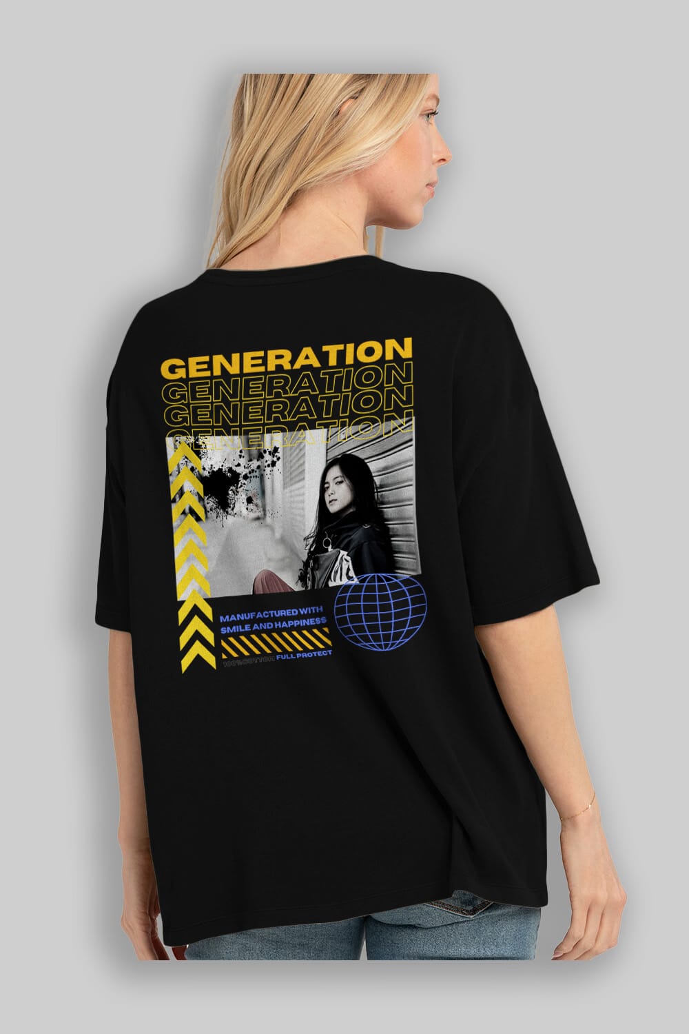 Generation Yazılı Arka Baskılı Oversize t-shirt Erkek Kadın Unisex